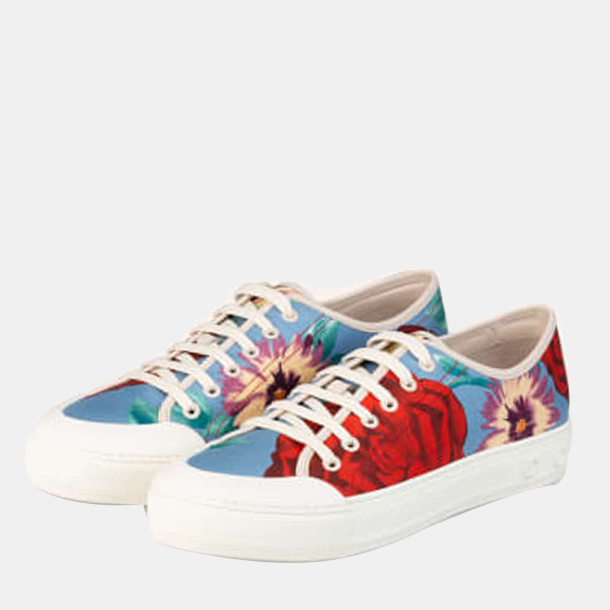 

Salvatore Ferragamo Multicolor Floral Printed Sneakers Size