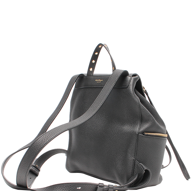 

Salvatore Ferragamo Black Leather Backpack