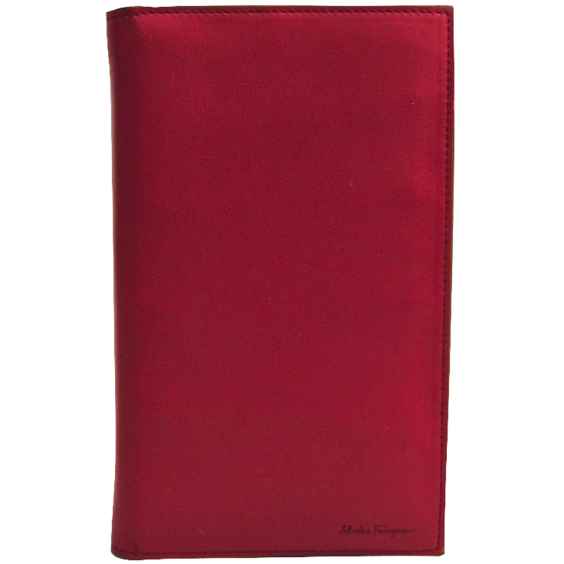 Pre Owned Salvatore Ferragamo Red Leather Planner Cover
