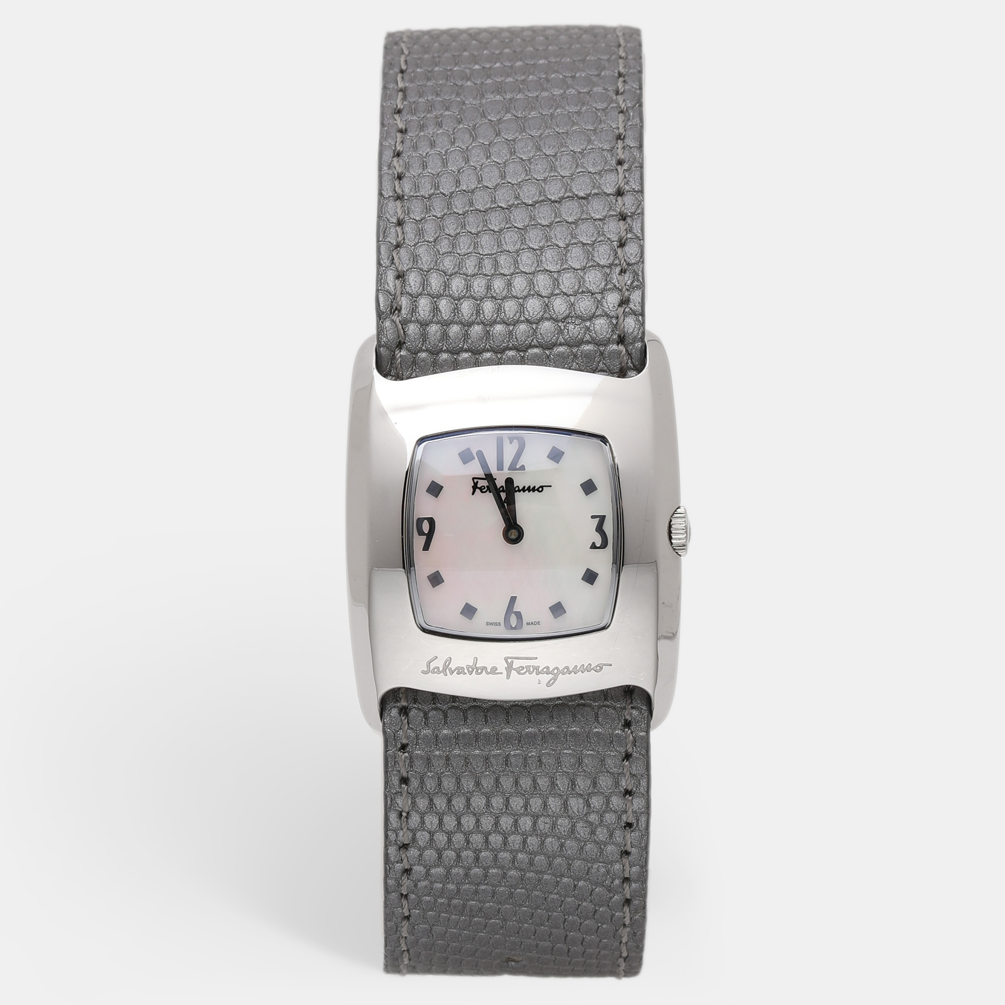 

Salvatore Ferragamo Vara Mother of Pearl Stainless Steel Women's Wristwatch, White