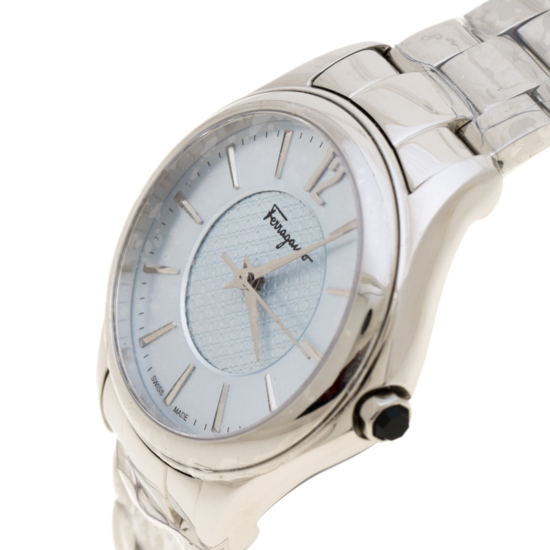 

Salvatore Ferragamo Blue Stainless Steel FFV04 Women's Wristwatch, Silver