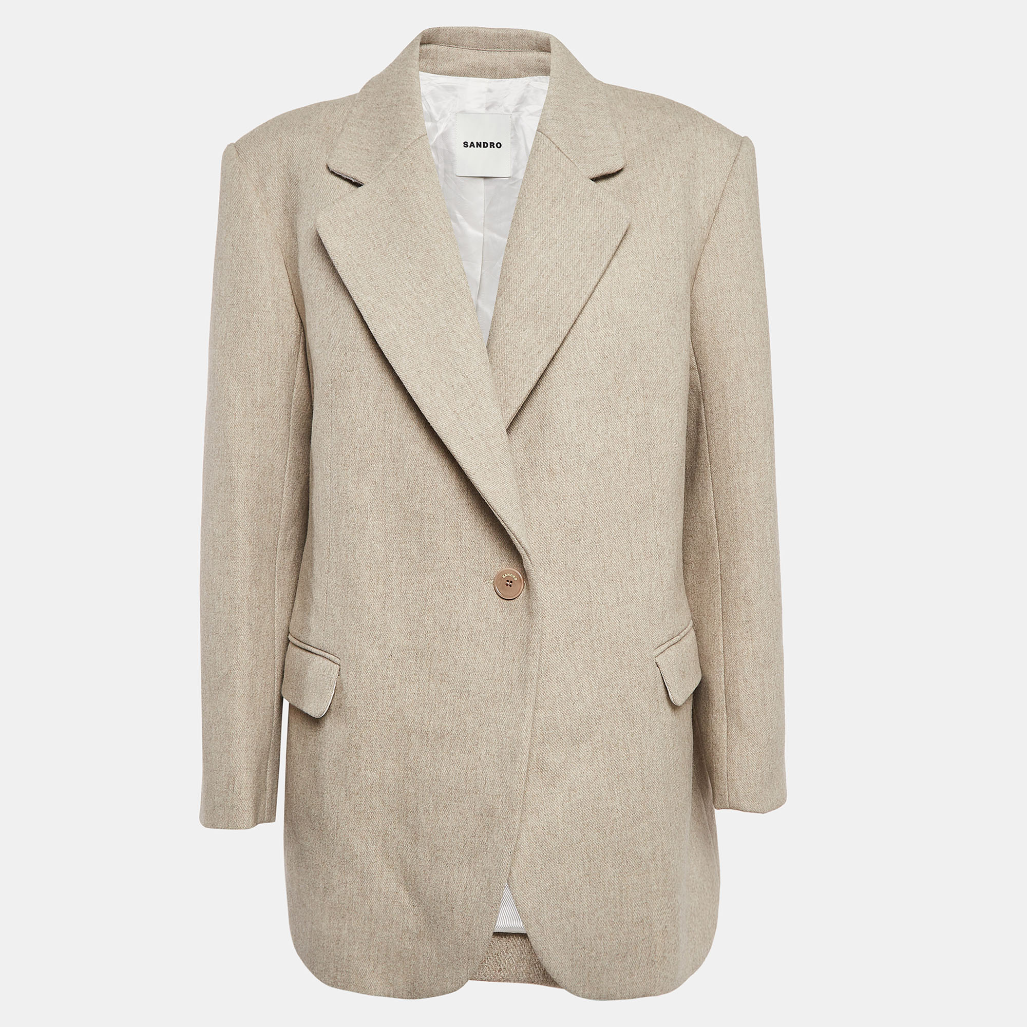 

Sandro Beige Wool Blend Single Breasted Blazer M