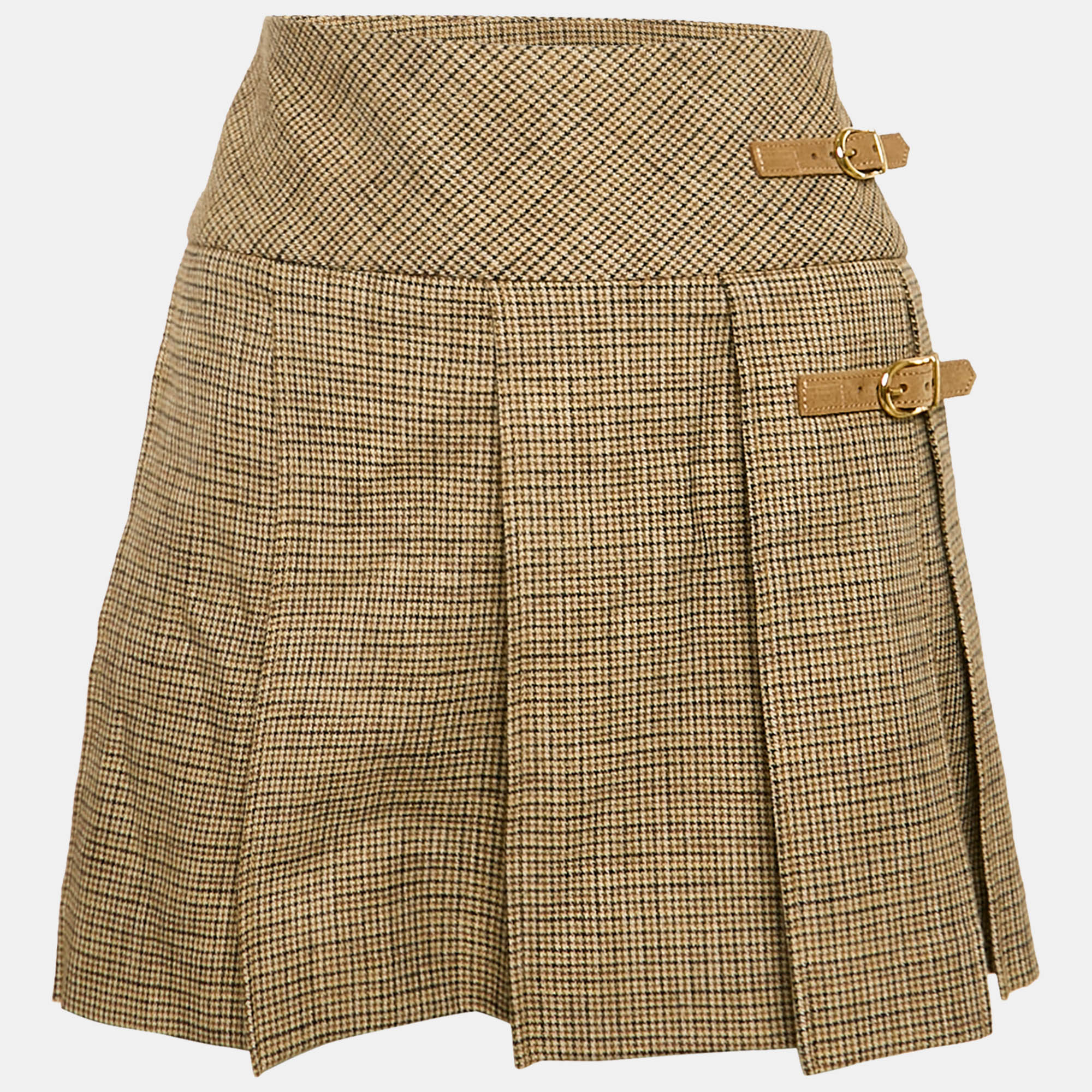 

Sandro Brown Houndstooth Pleated Mini Skirt S