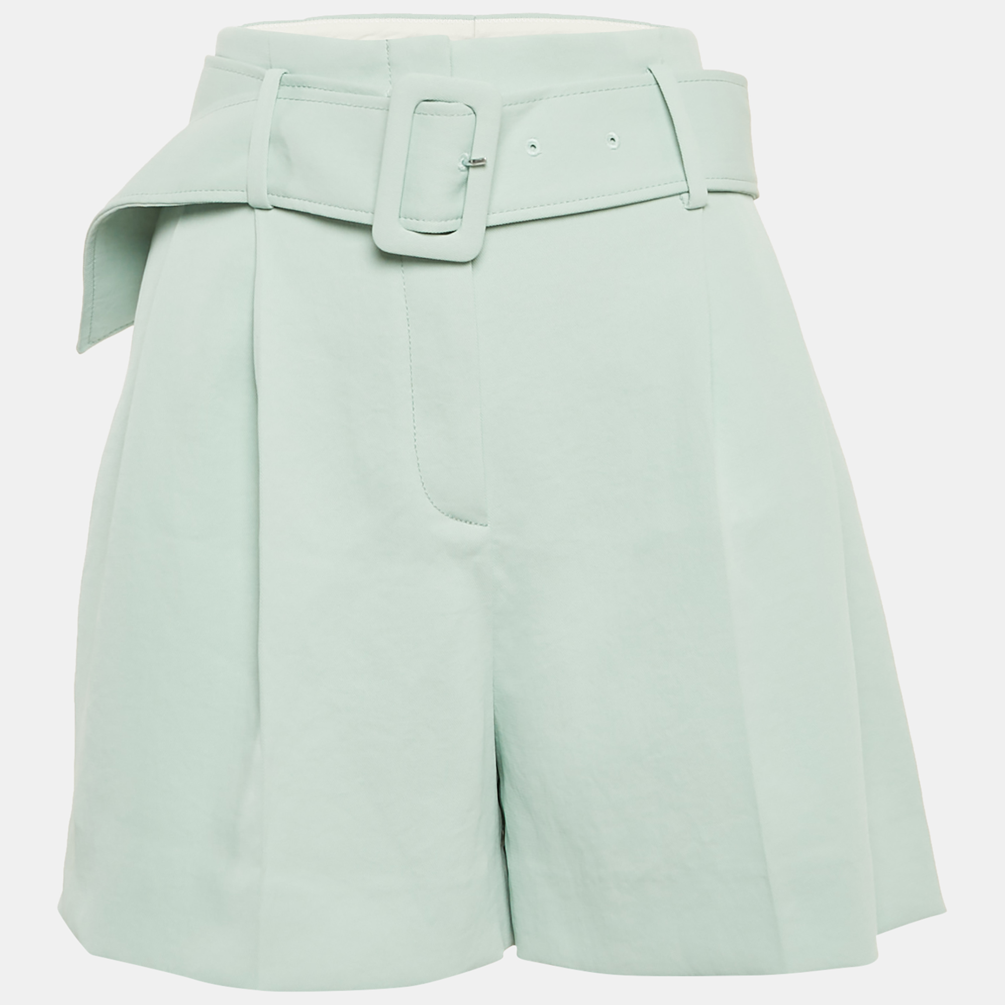 

Sandro Green Cotton Pleated Shorts XL
