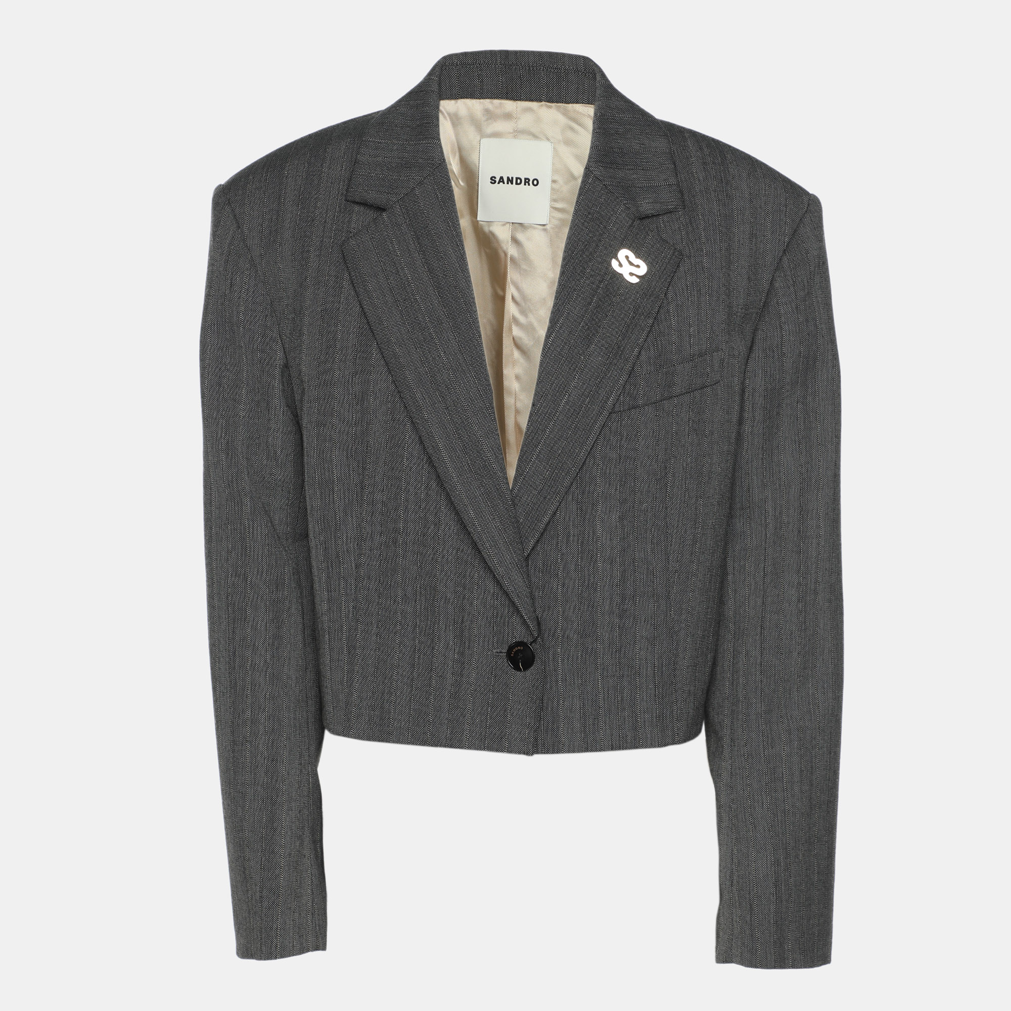 

Sandro Grey Virgin Wool Blend Blazer S