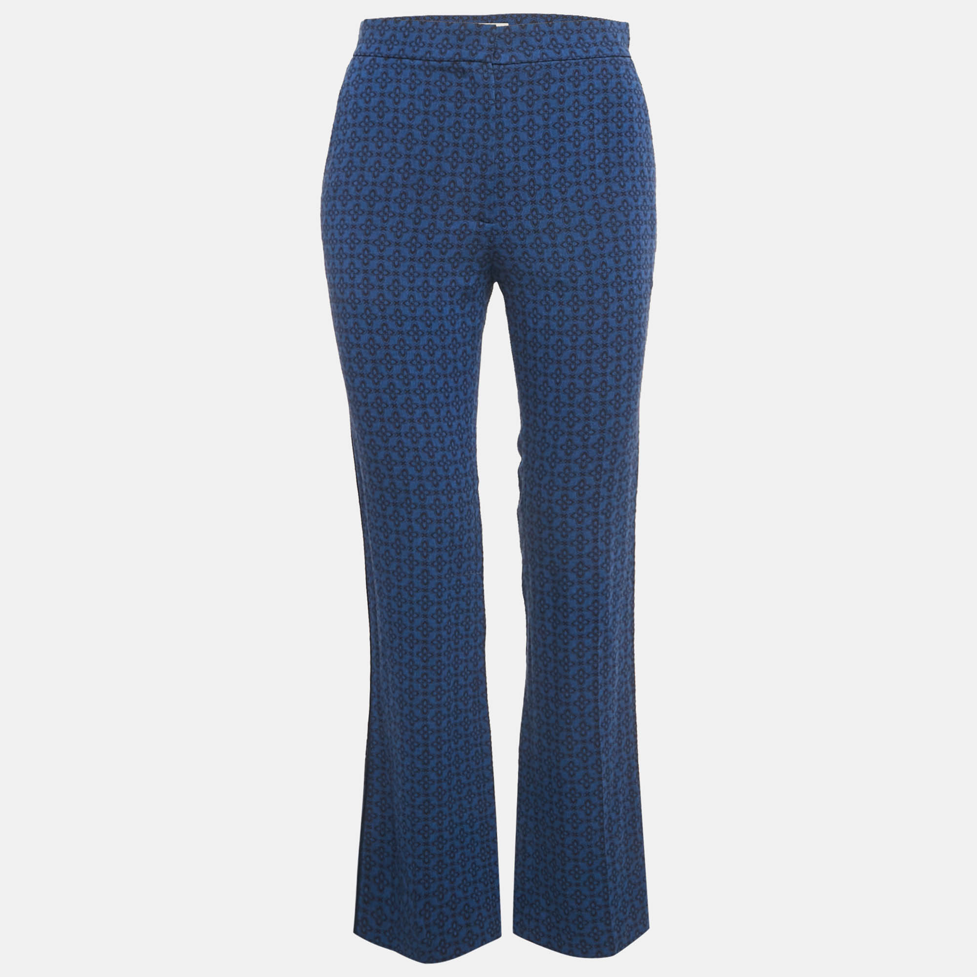 Pre-owned Sandro Blue Jacquard Amparo Pants S