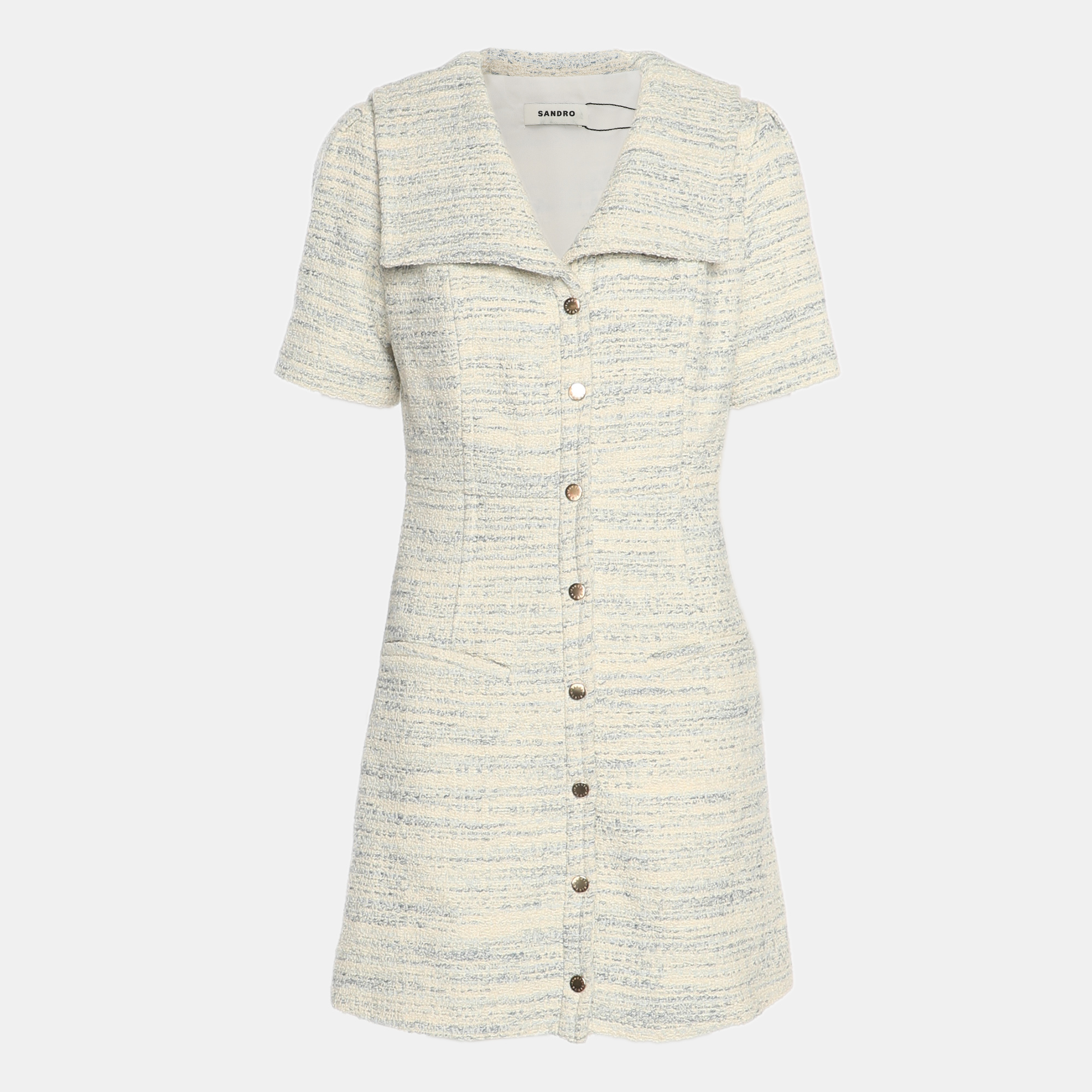 

Sandro Cream/Blue Tweed Mini Dress S