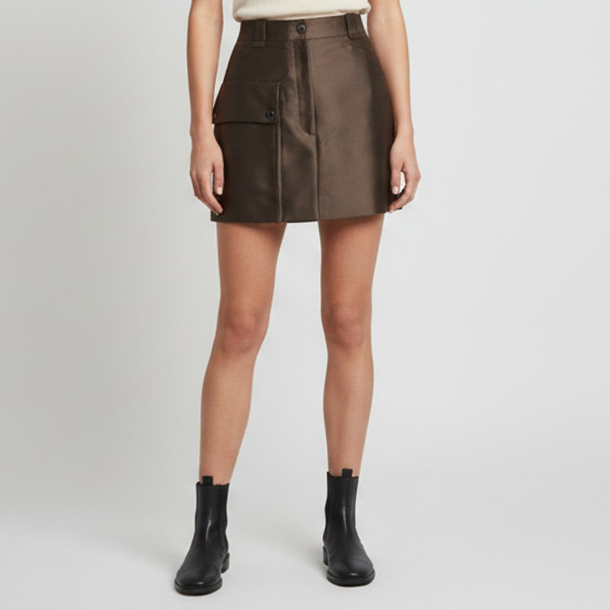 

Sandro Brown Sateen Short Skirt S
