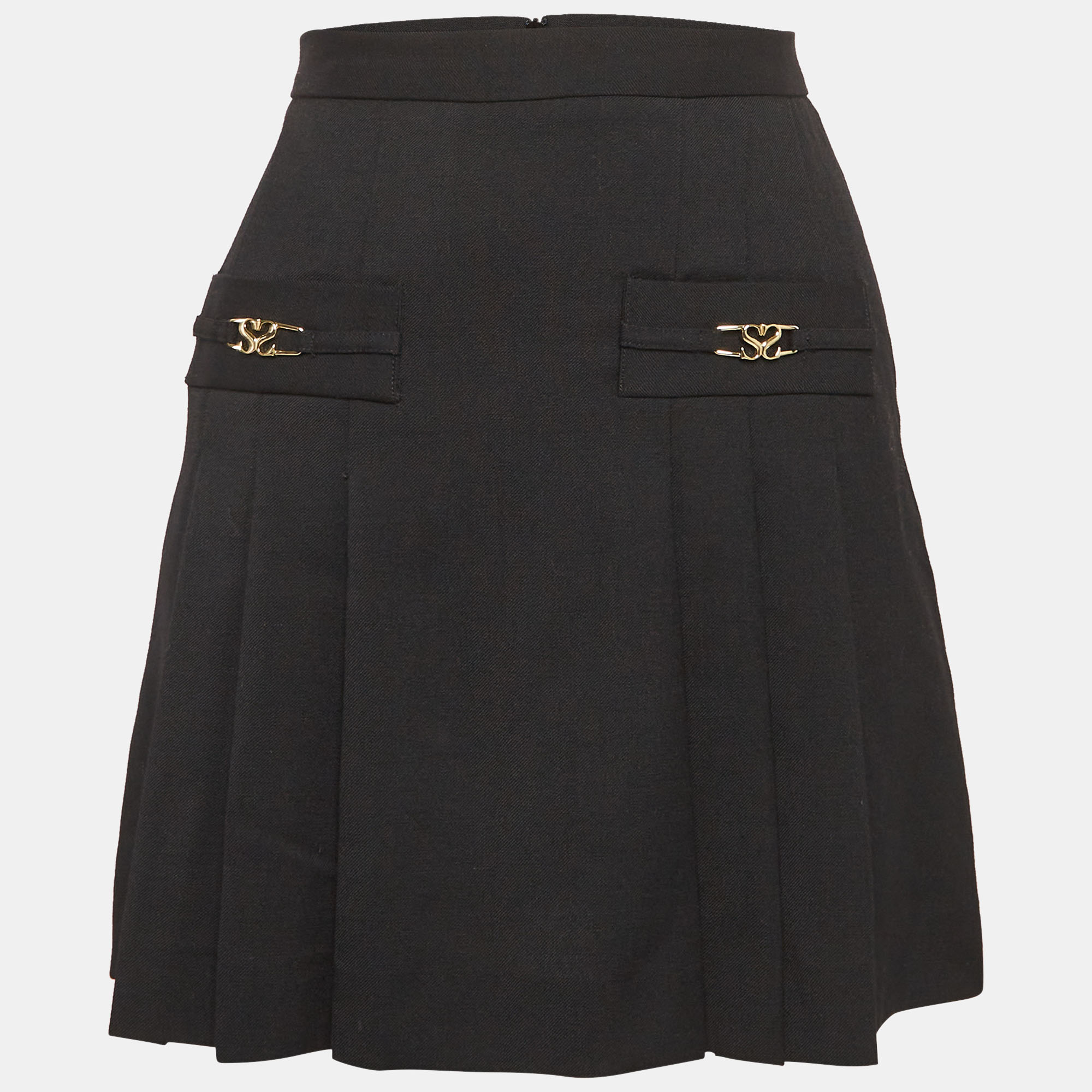 

Sandro Black Wool Pleated Mini Skirt XS
