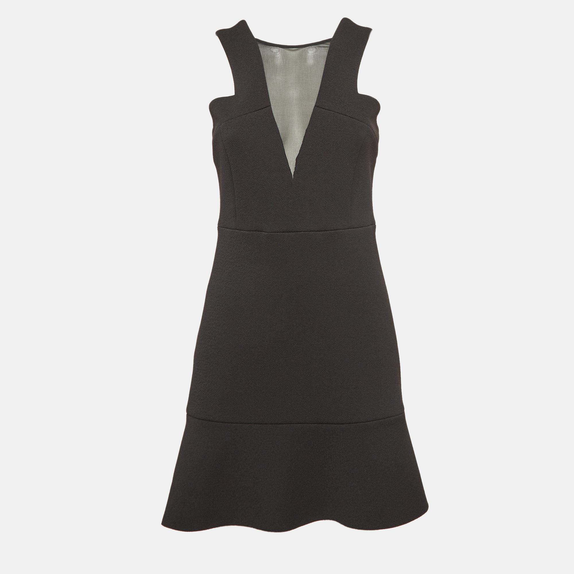 

Sandro Black Textured Neoprene Sleeveless Mini Dress S