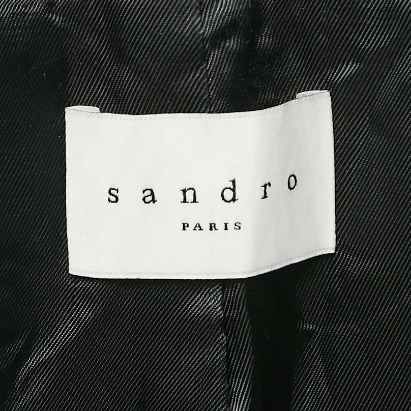 Sandro Black Gabardine Double Breasted Blazer S 