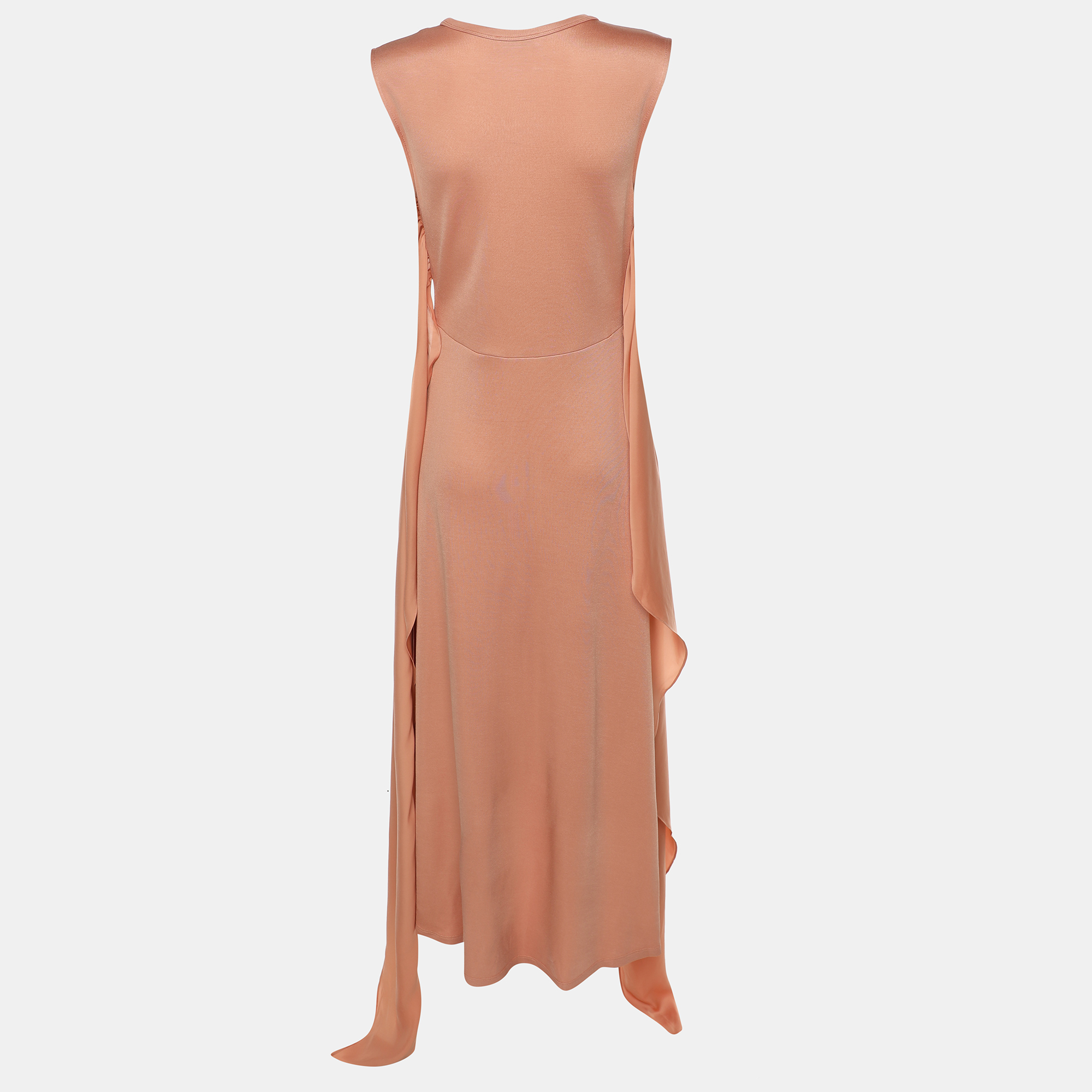 

Sandro Beige Jersey Sleeveless Tie Front Dress M