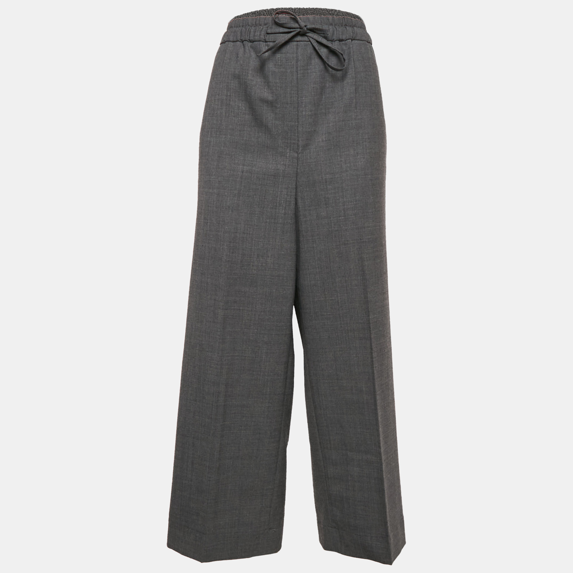 

Sandro Grey Wool Blend Straight-Leg Trousers XL