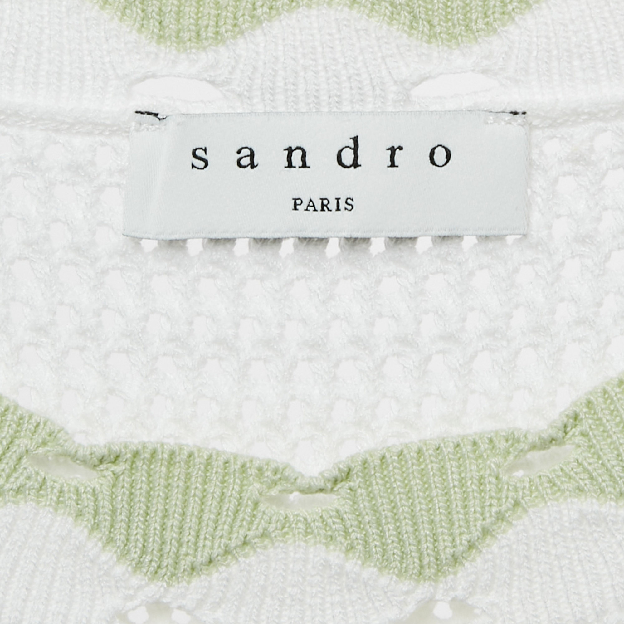 Sandro Multicolor Stripe Viscose Mesh Top S 