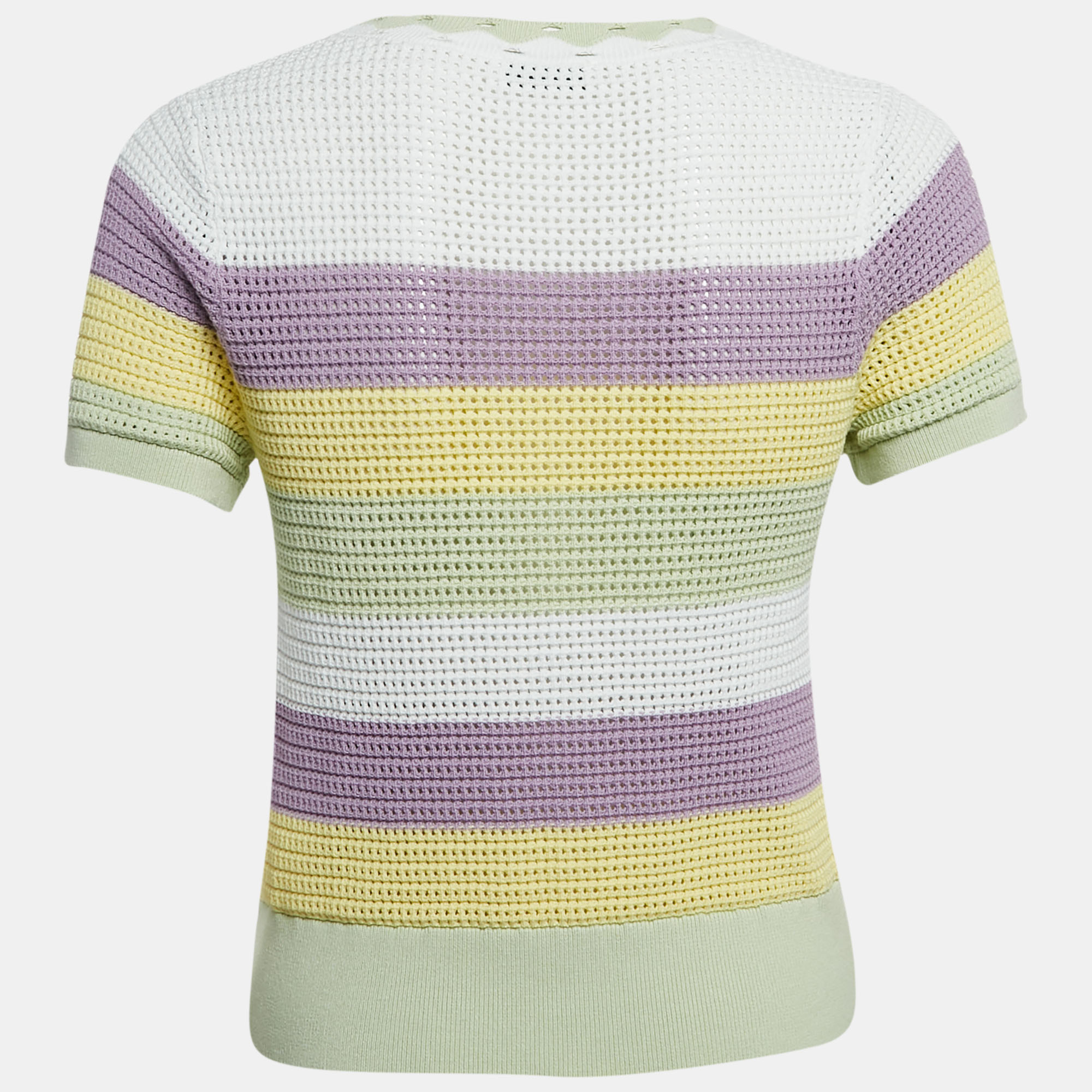 Sandro Multicolor Stripe Viscose Mesh Top S 