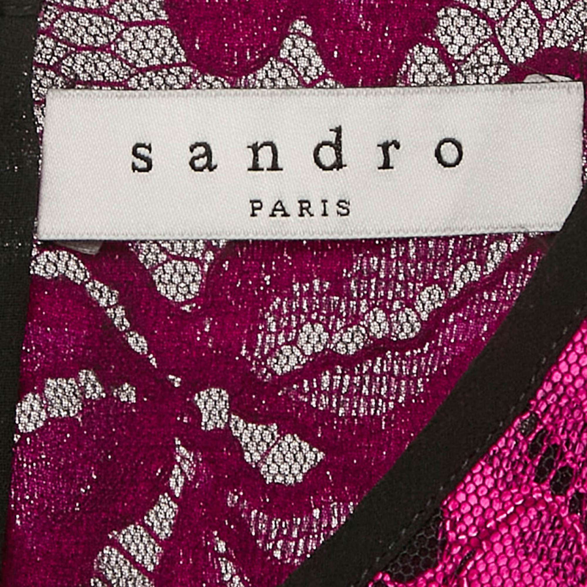 Sandro Pink Floral Lace Top and Skirt Set S/M 