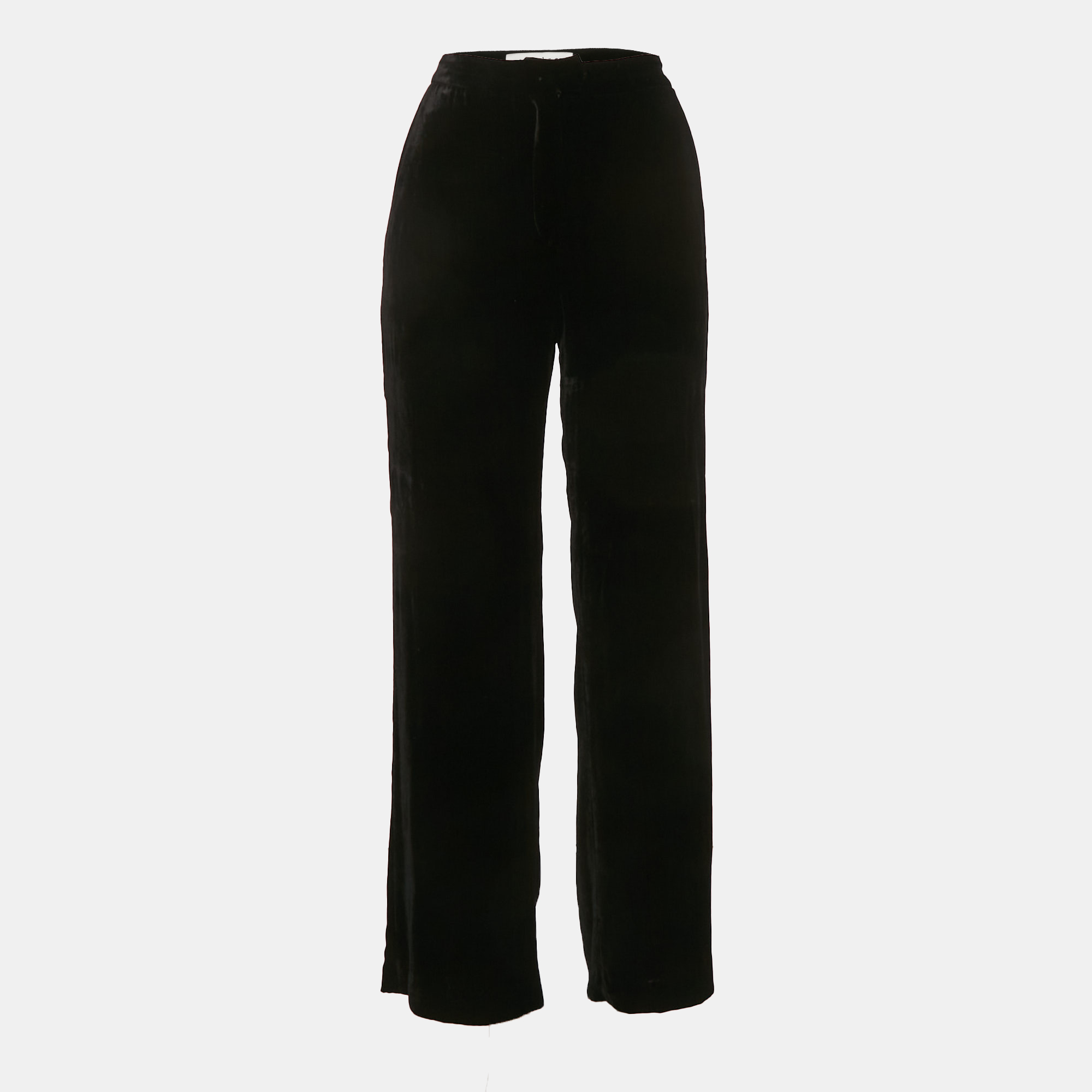 

Sandro Black Velvet Straight Leg Trousers M