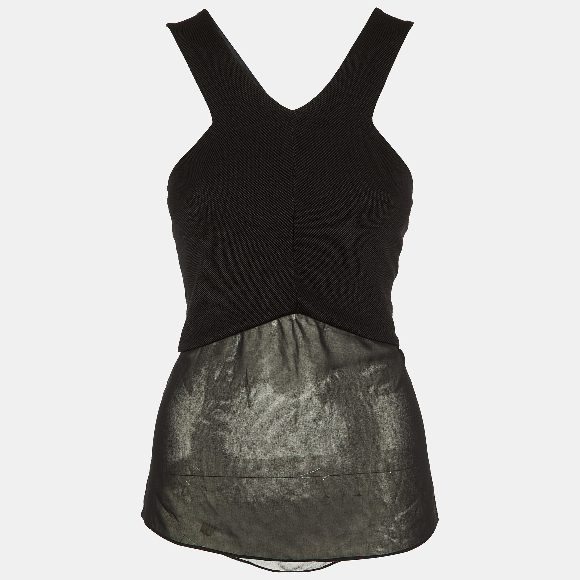 

Sandro Black Knit & Chiffon Halter Neck Top S
