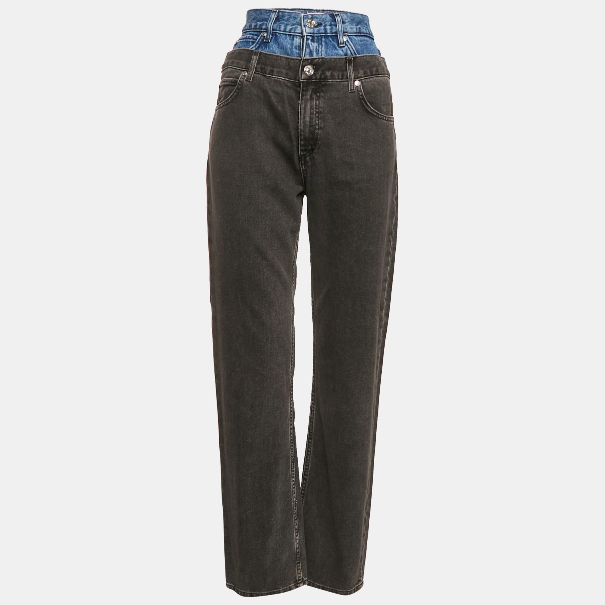 

Sandro Grey Layered High Rise Jeans S Waist 26"