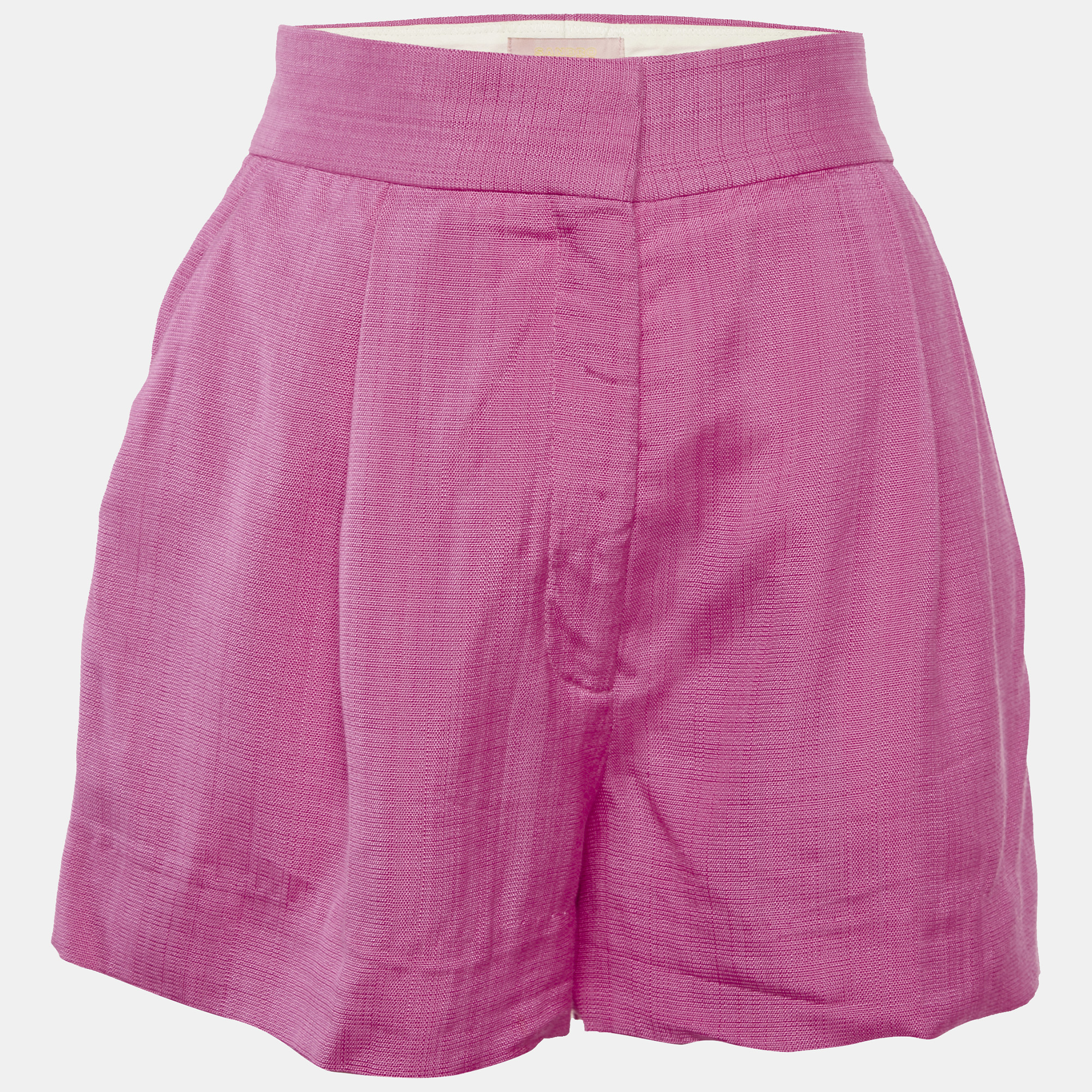 

Sandro Pink Crepe Pleated Shorts S
