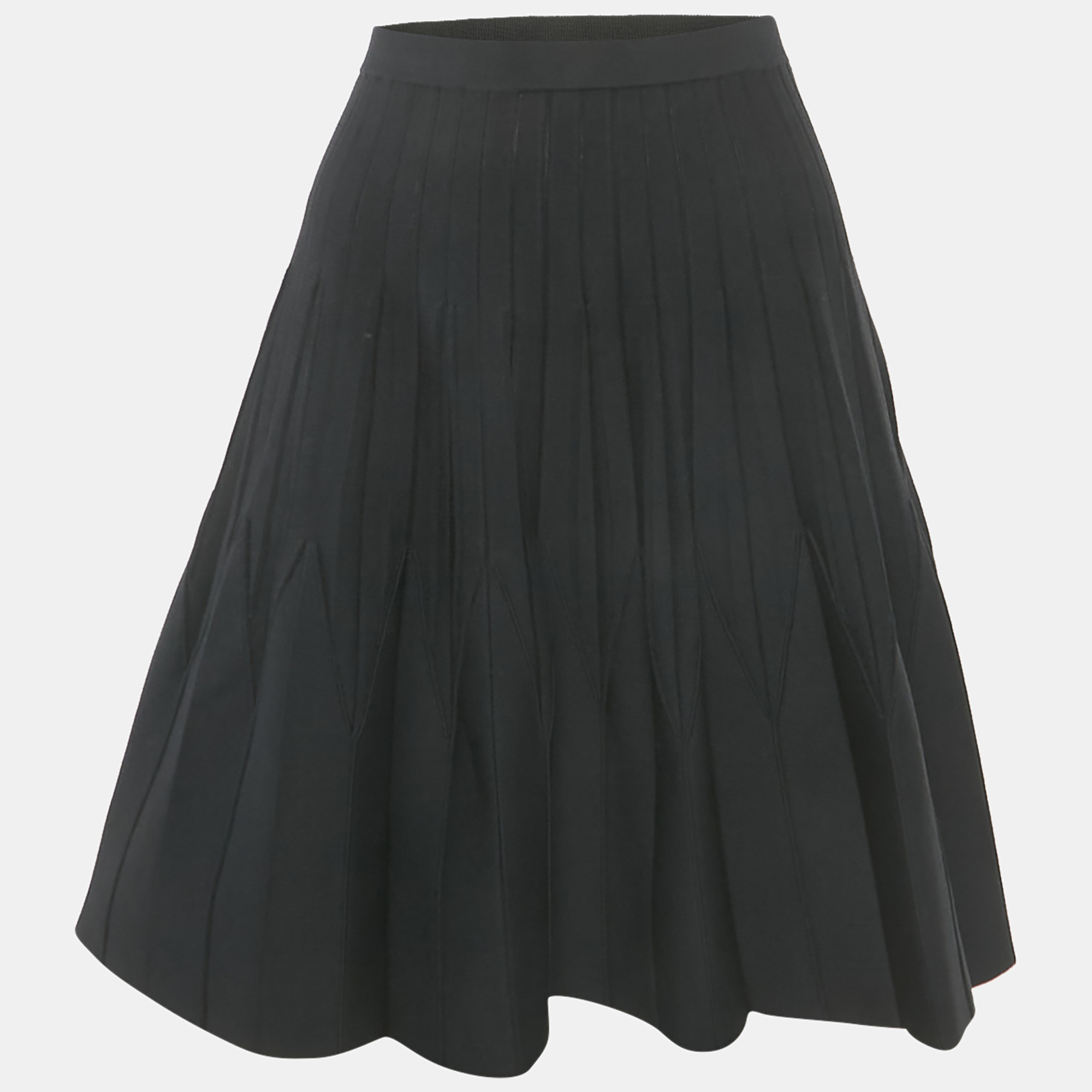 Pre-owned Sandro Black Knit Pleated Mini Skirt Xs