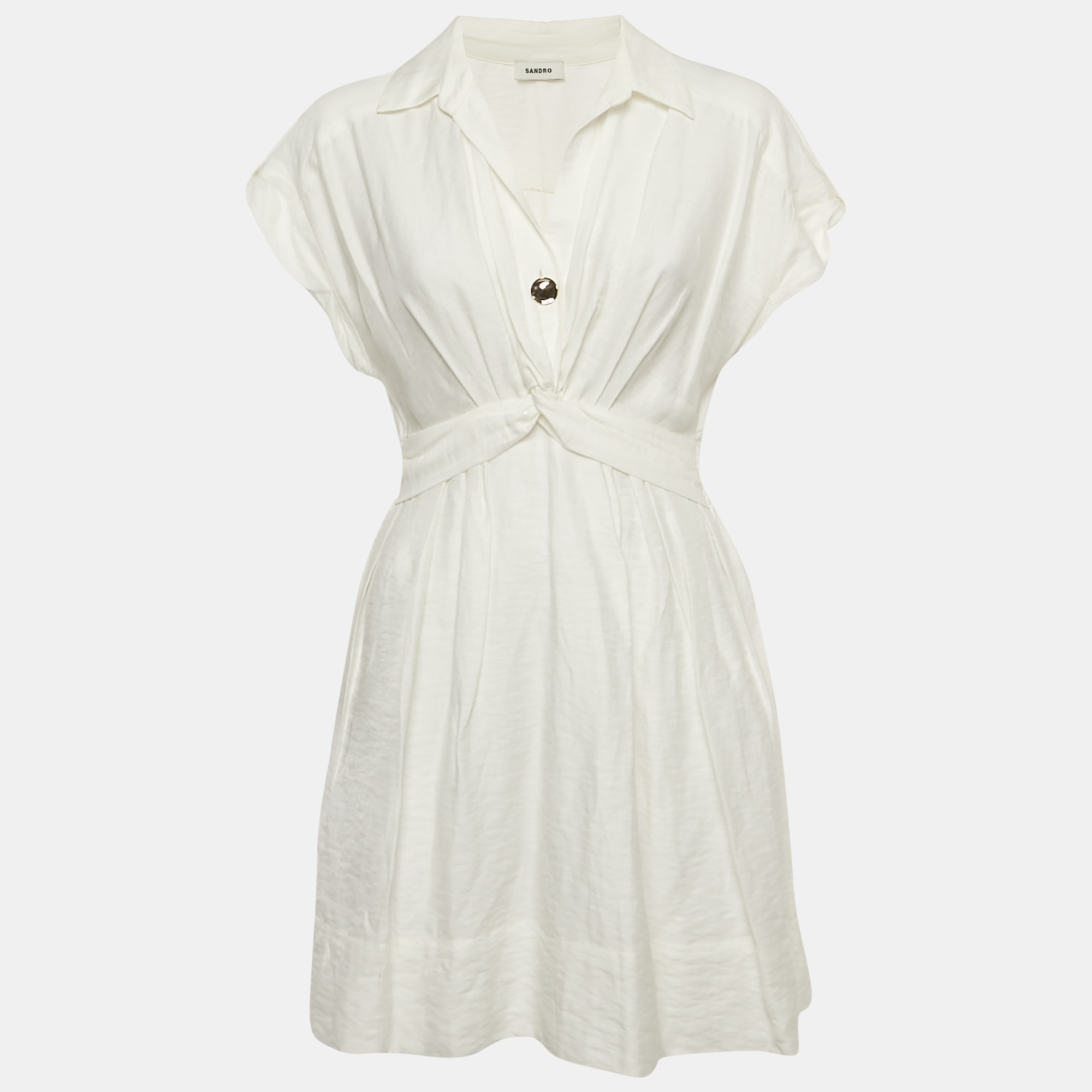 

Sandro White Cotton Blend Mini Dress S