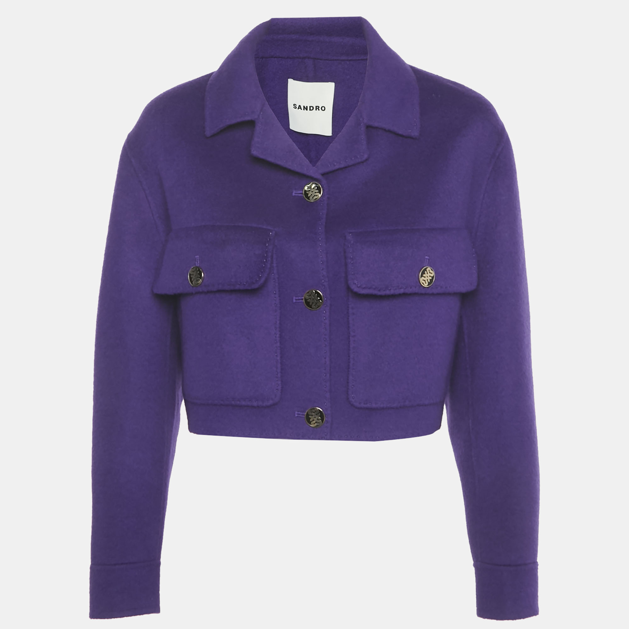 

Sandro Purple Wool Cropped Jacket XS