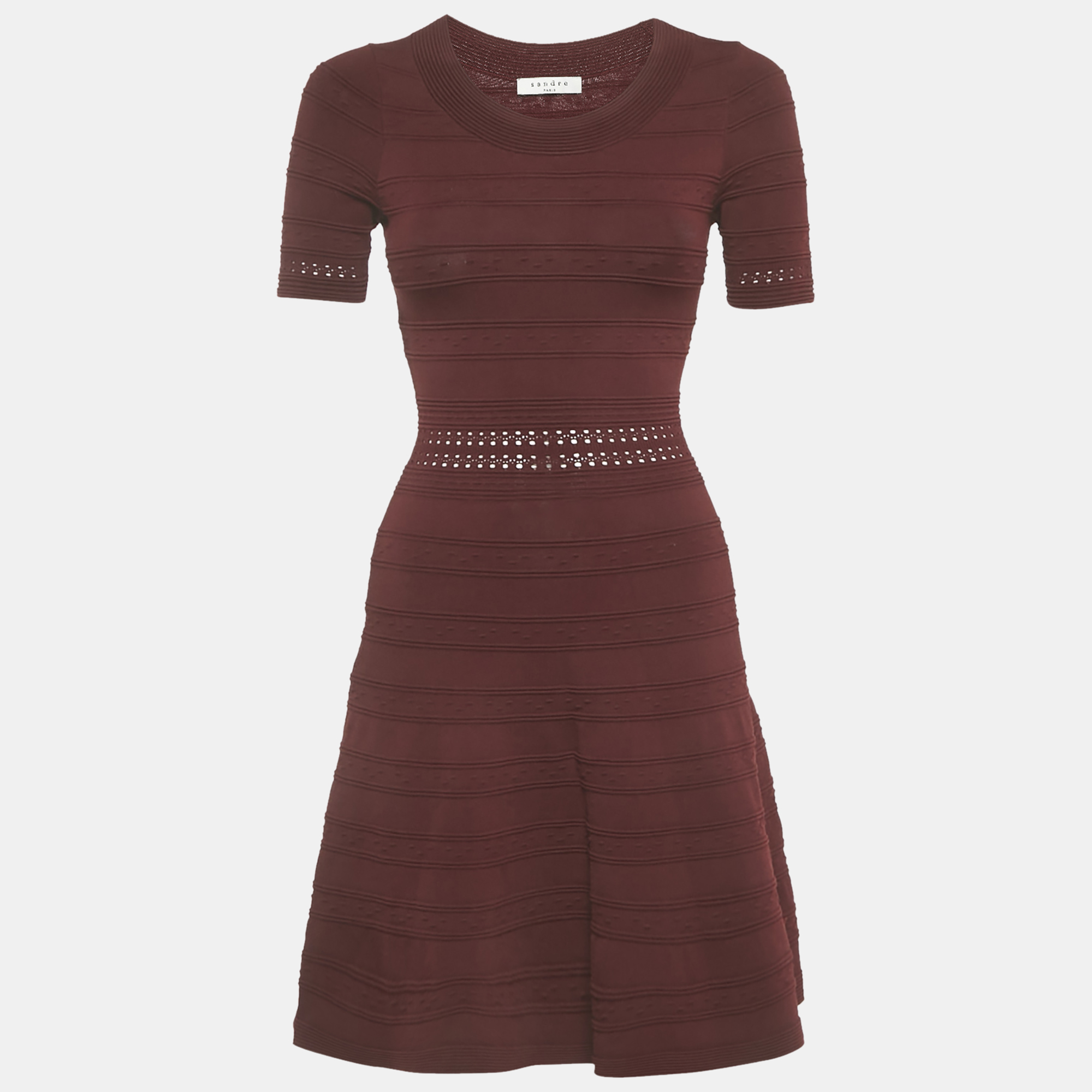 

Sandro Burgundy Knit Mini Dress S