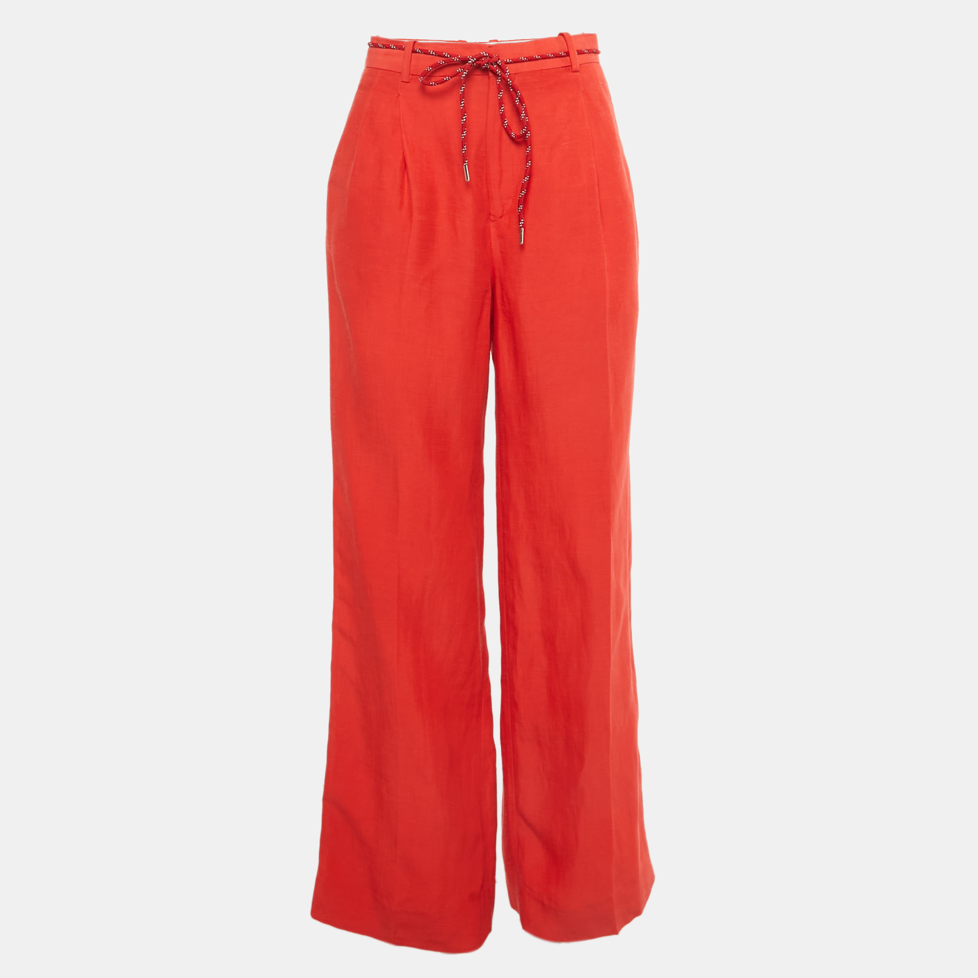 

Sandro Red Linen Blend Trousers S