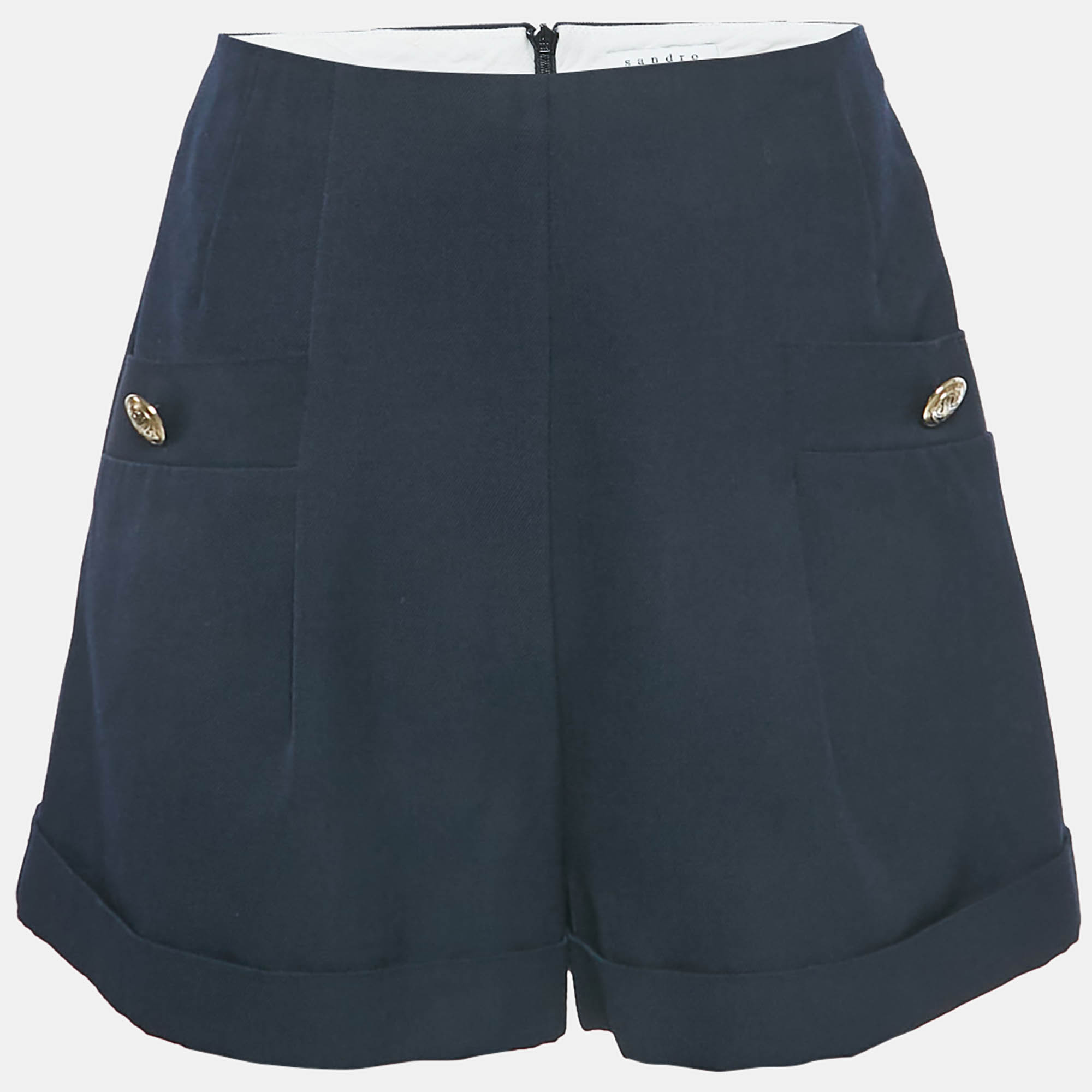 

Sandro Navy Blue Gabardine Shorts M
