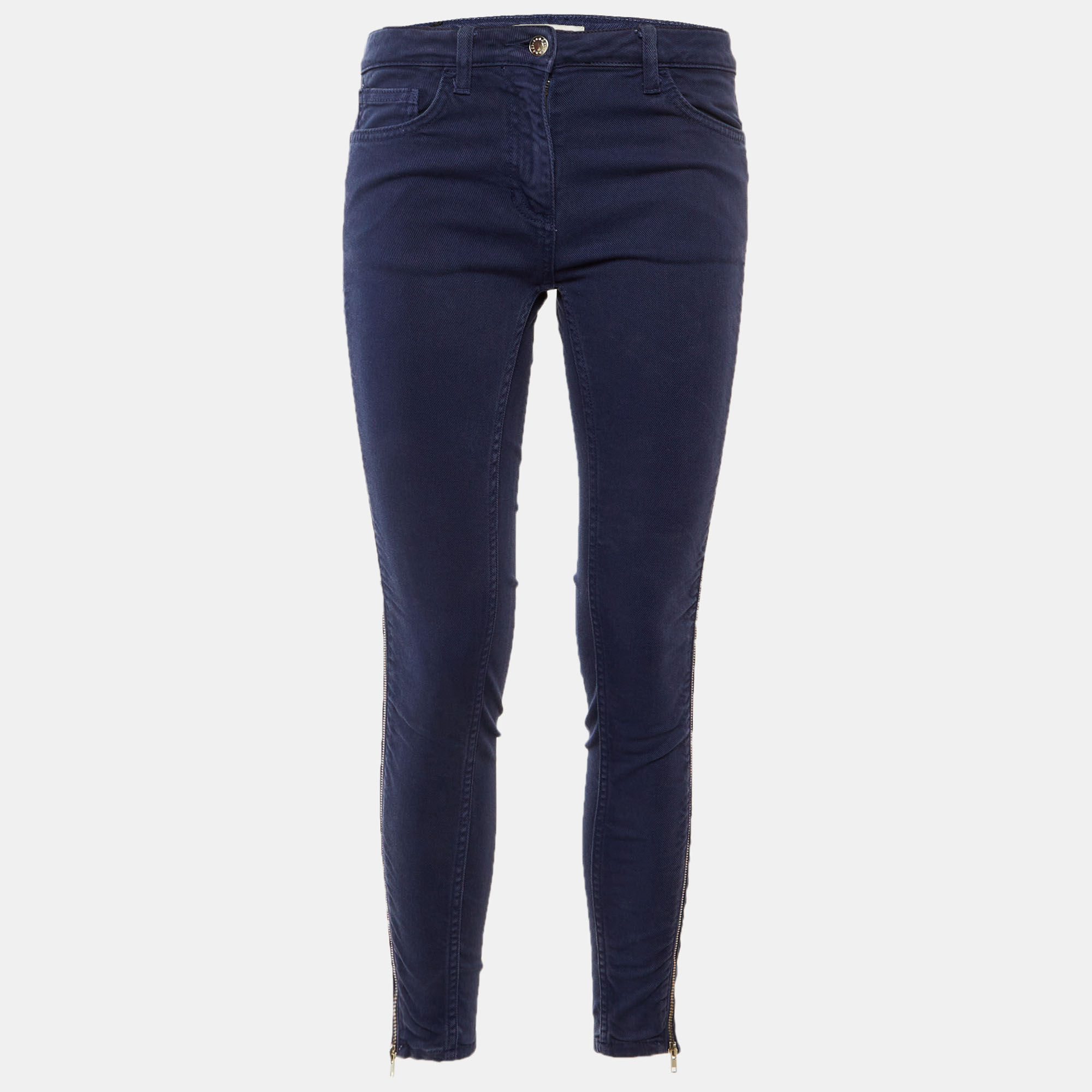 

Sandro Blue Denim Zip Detail Skinny Fit Jeans M/Waist 29"