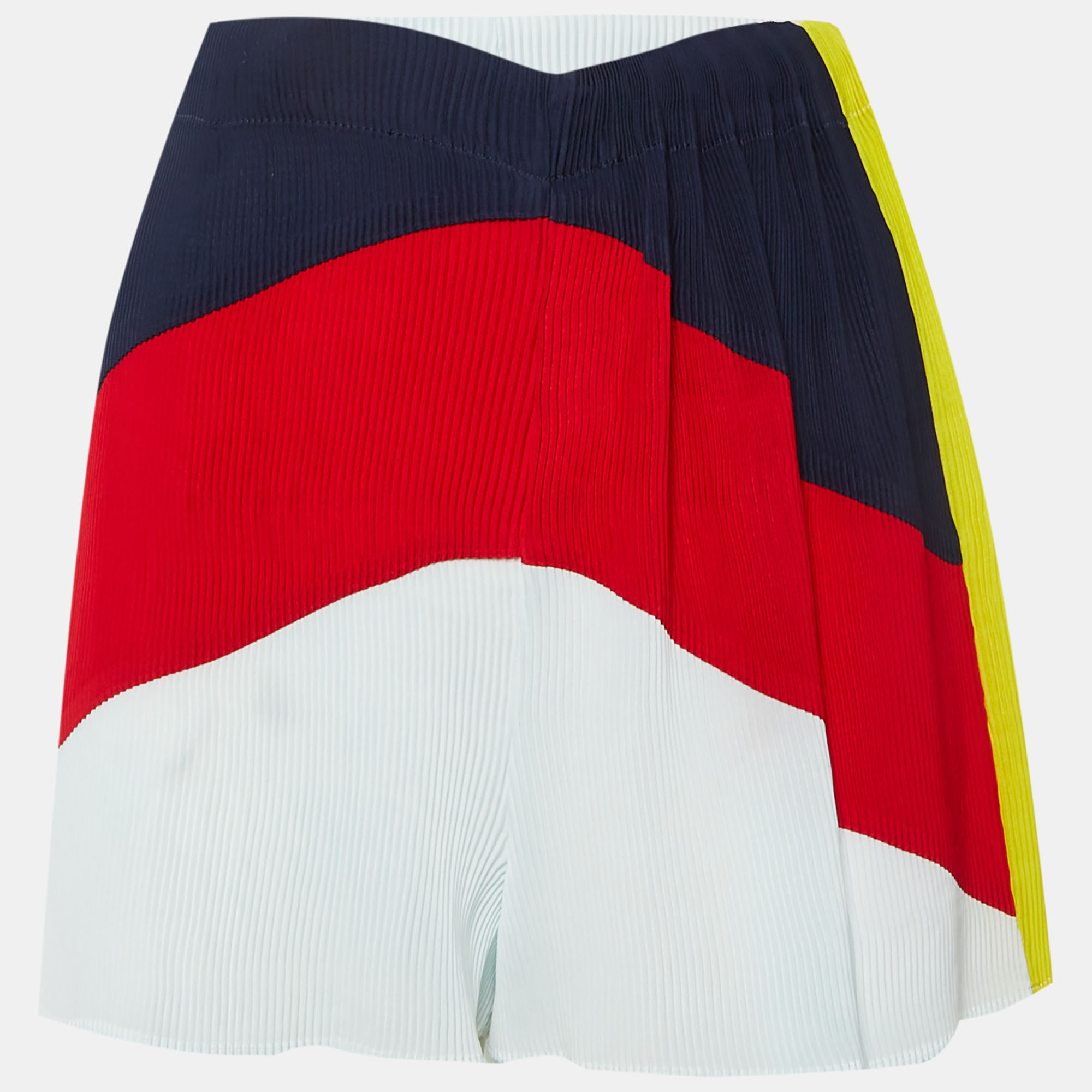 

Sandro Blue Colorblock Plisse Runner Shorts L
