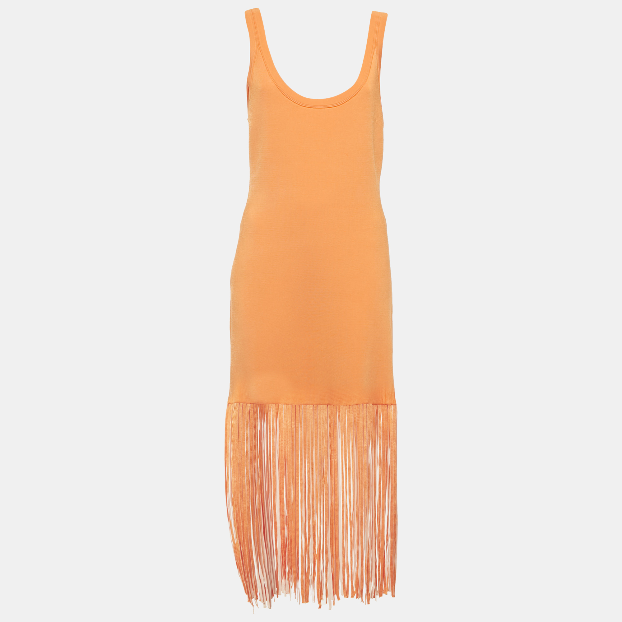 

Sandro Orange Tassel Knit Midi Dress XL