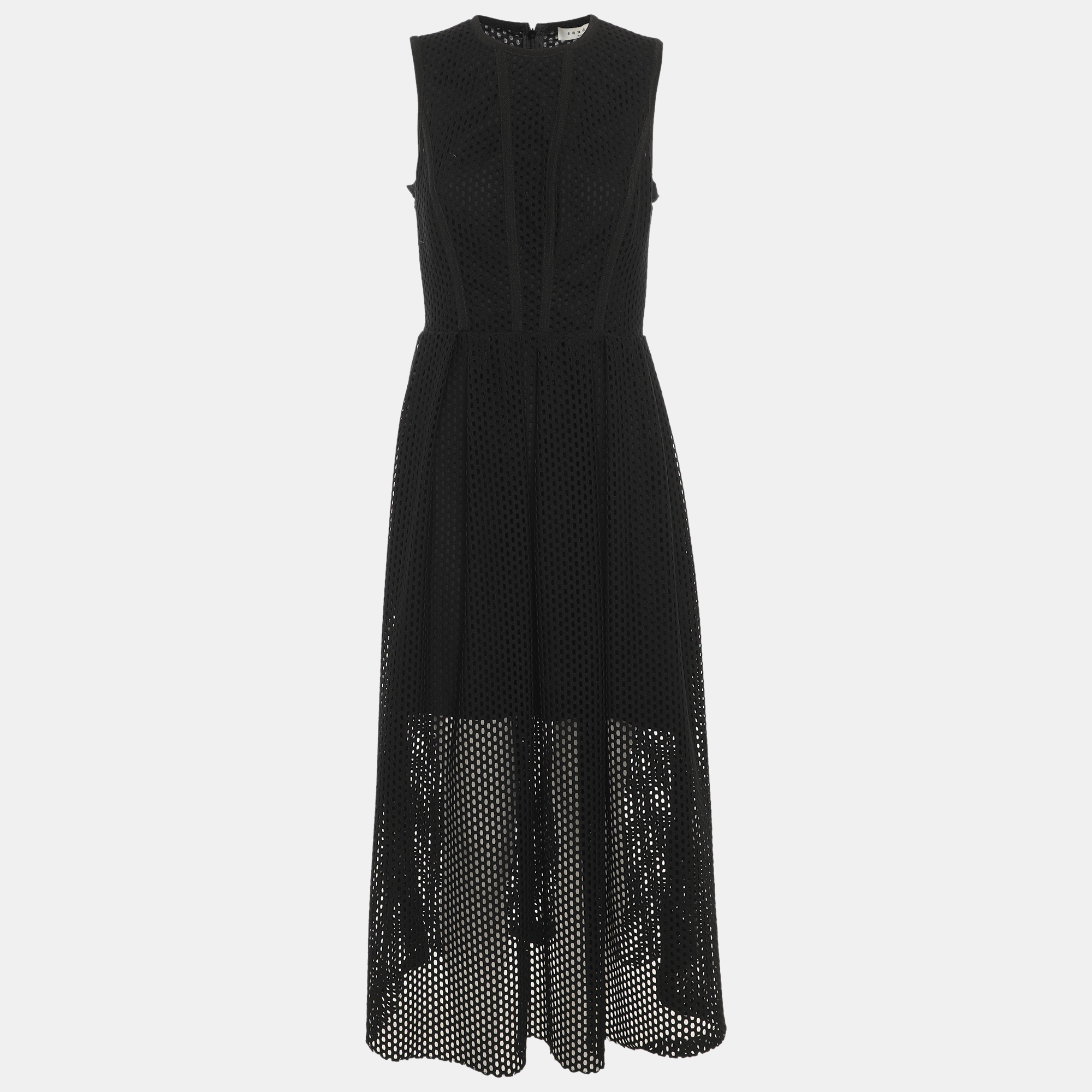 

Sandro Black Knitted Midi Dress S