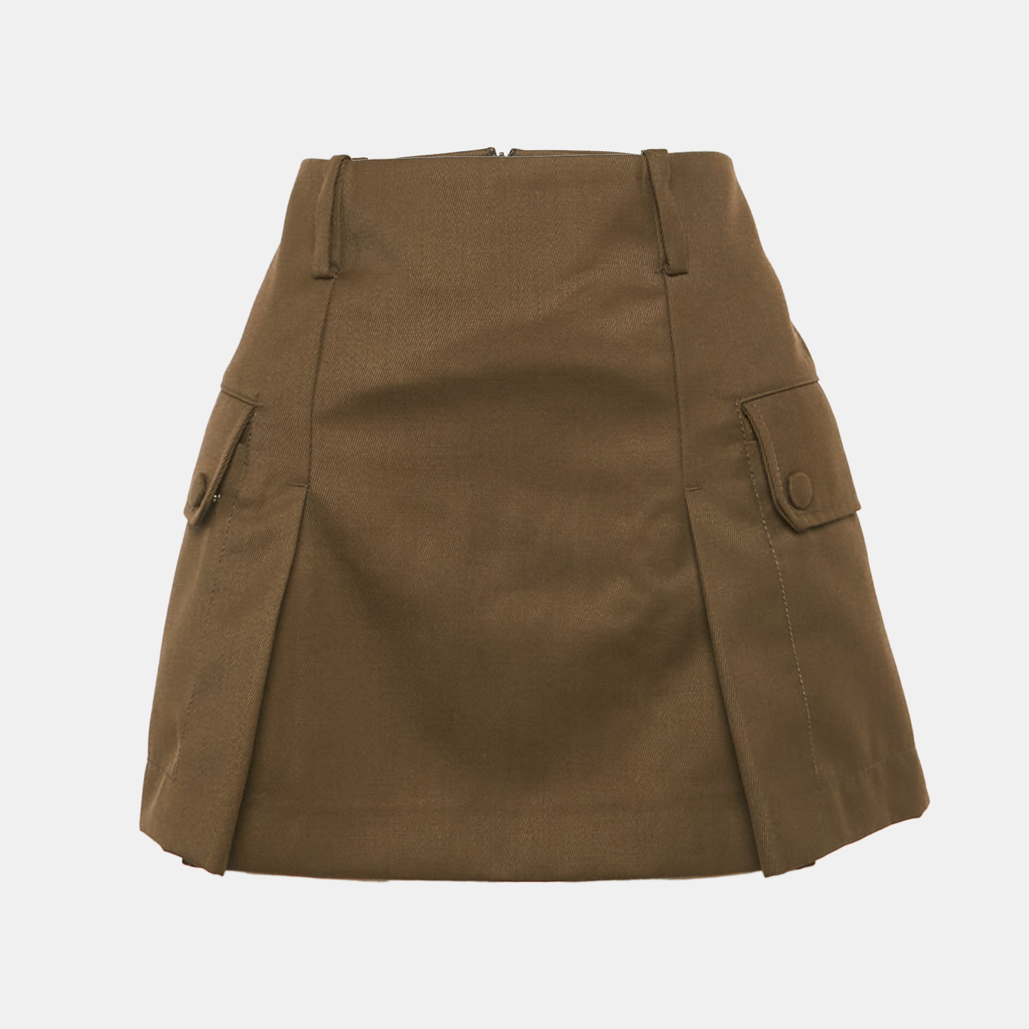

Sandro Brown Wool Blend Cargo Mini Skirt S