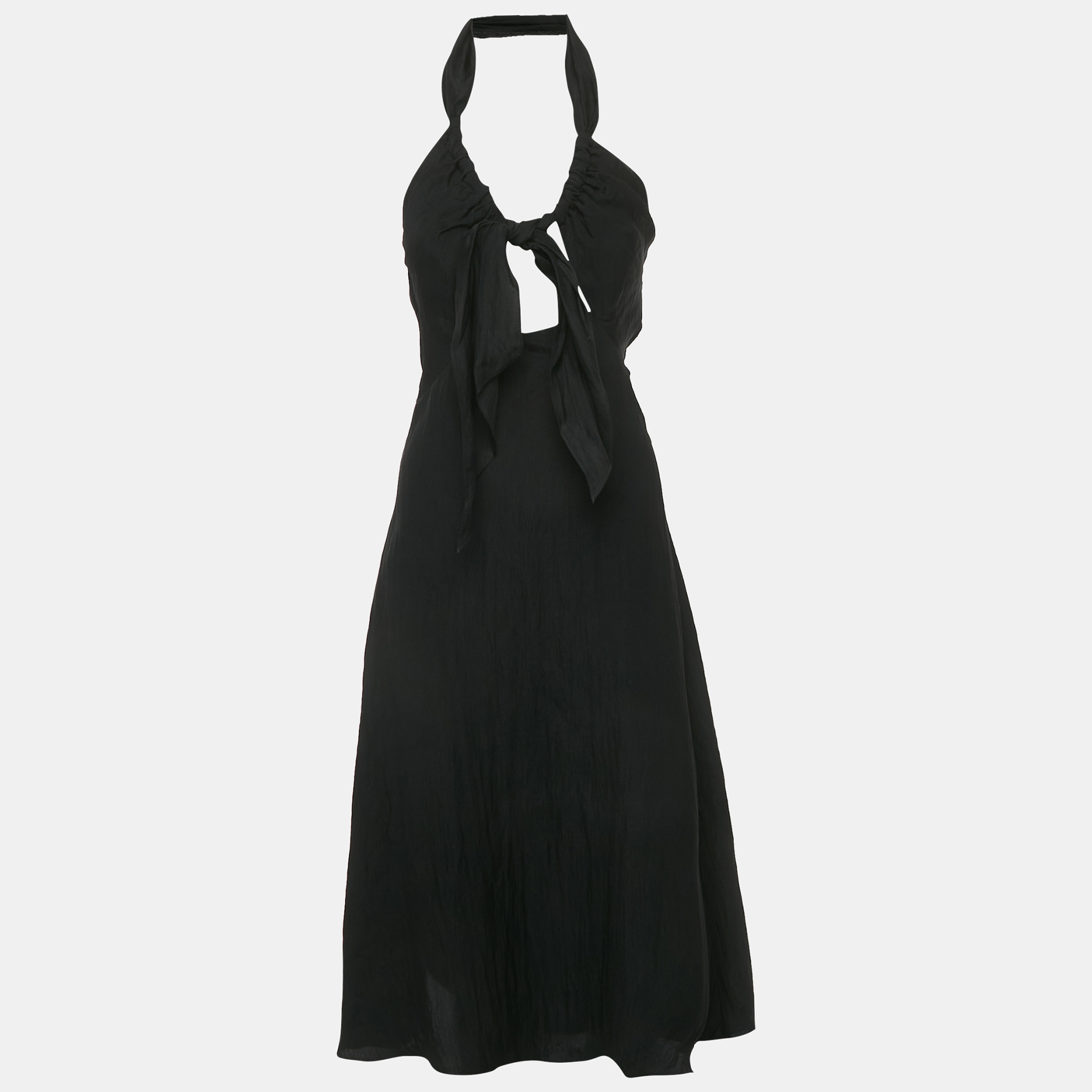 

Sandro Black Crepe Tied Backless Dress S