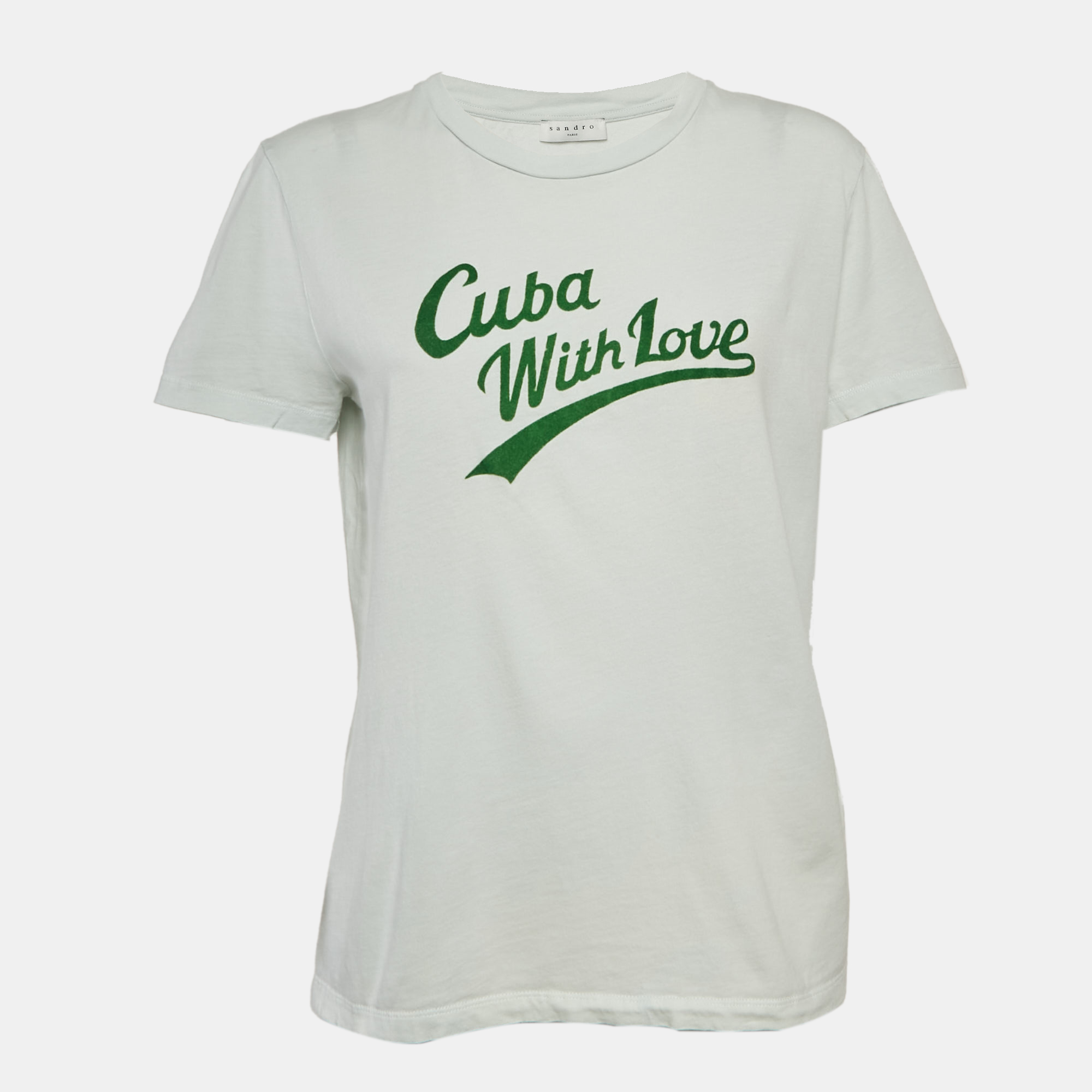 

Sandro Blue Flocked Jersey T-Shirt L