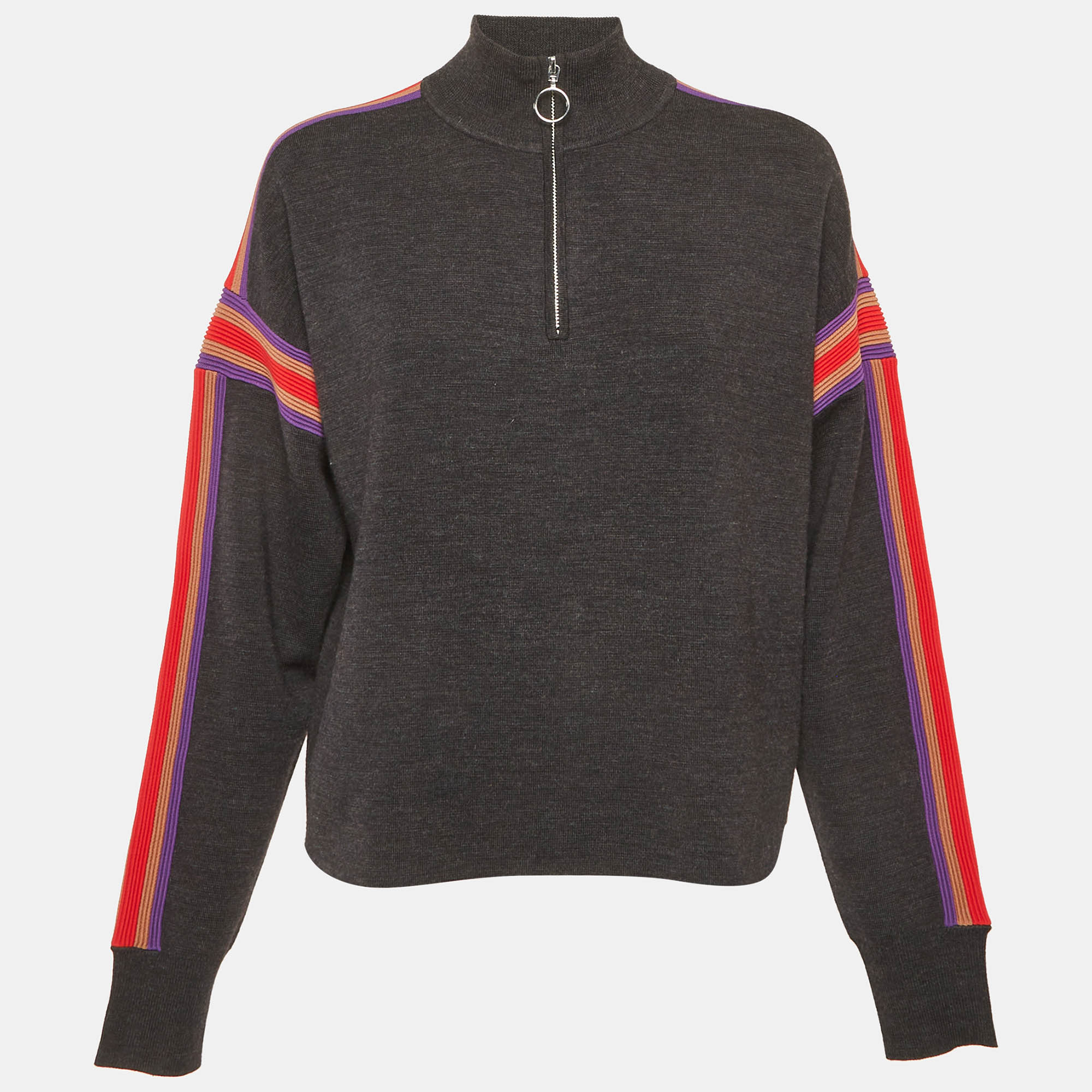 

Sandro Black Wool Mock Neck Sweatshirt S