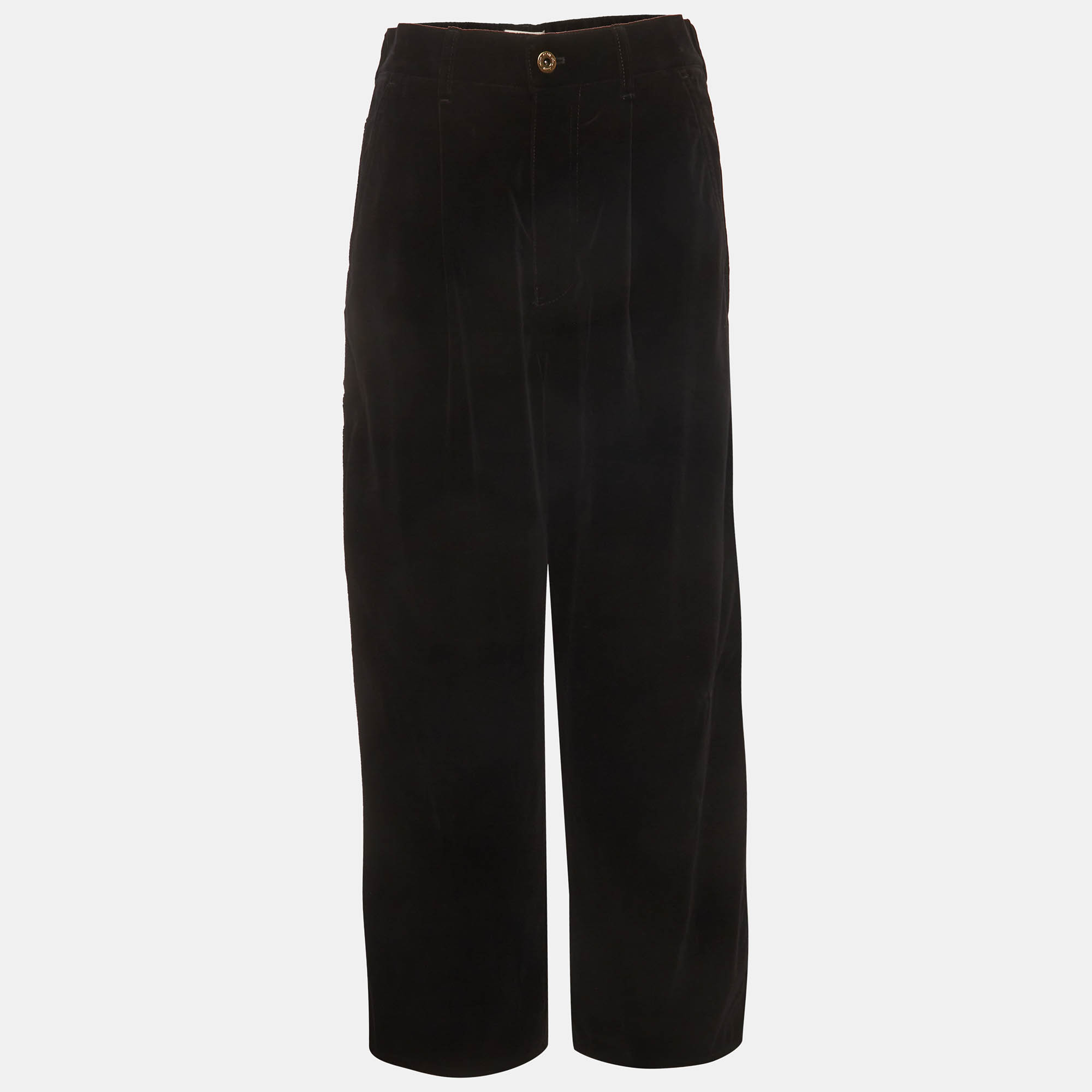 

Sandro Black Gabardine Straight Leg Formal Trousers S