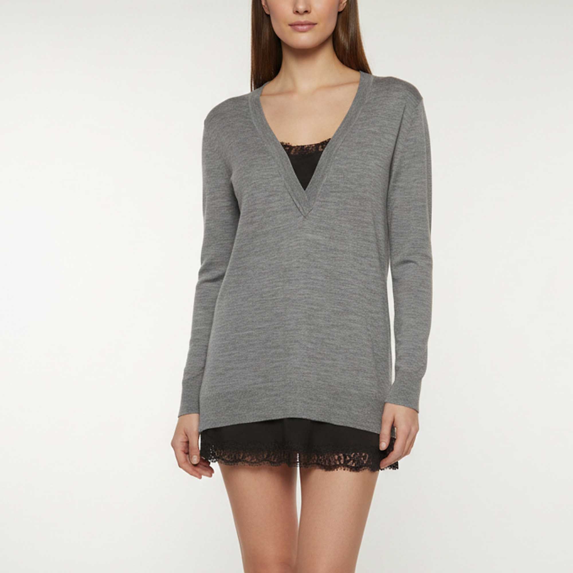 Pre-owned Sandro Grey Knit Long Sleeve Sweatshirt M In Gray