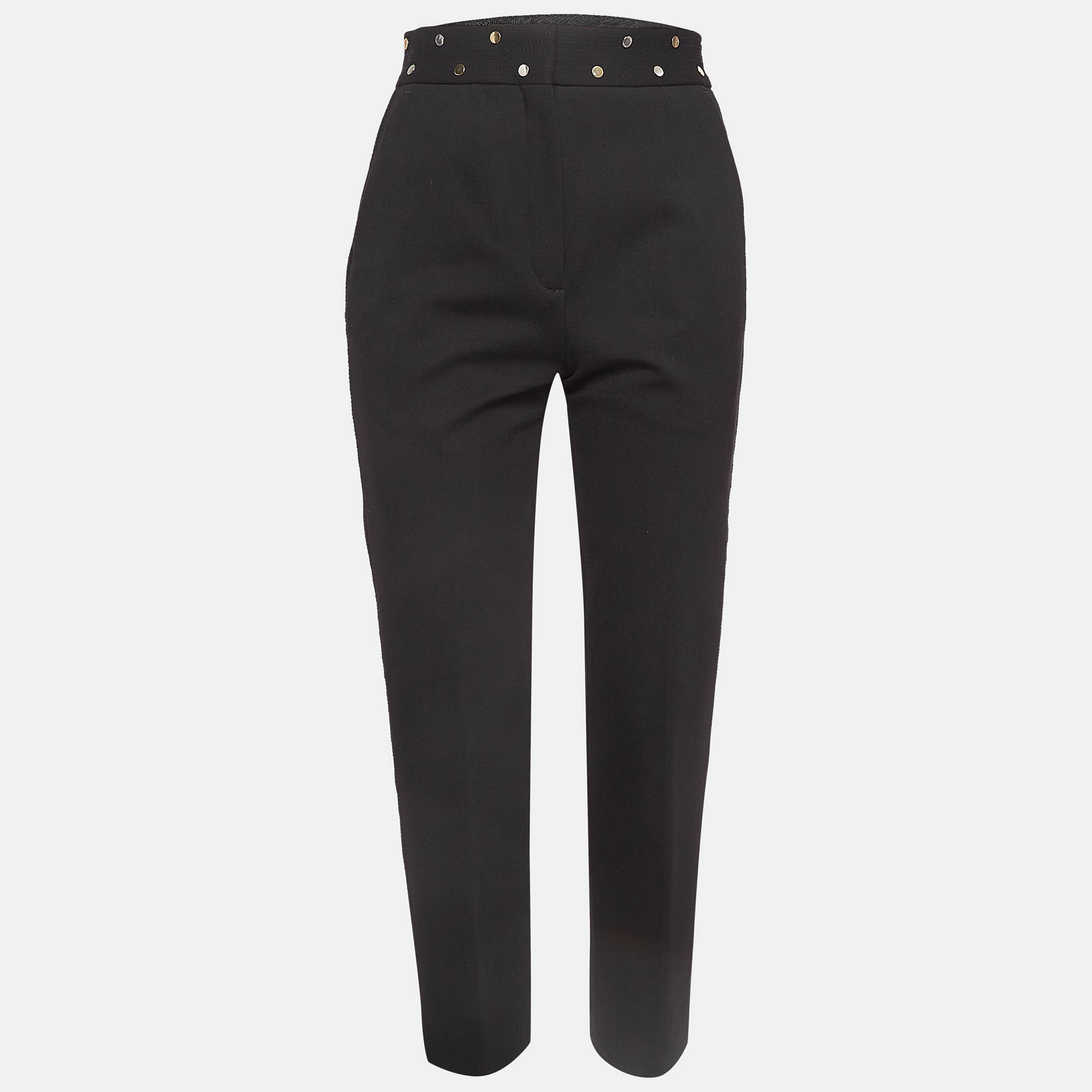 

Sandro Black Studded Stretch Crepe Trousers S
