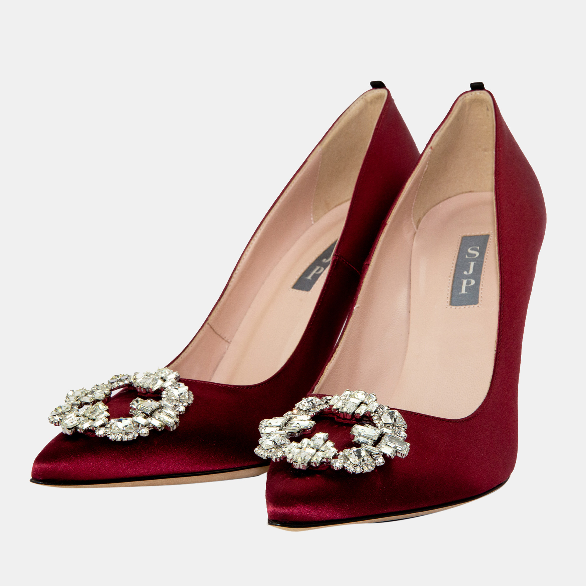 

SJP Sarah Jessica Parker 100MM BURGUNDY SATIN AMIRA