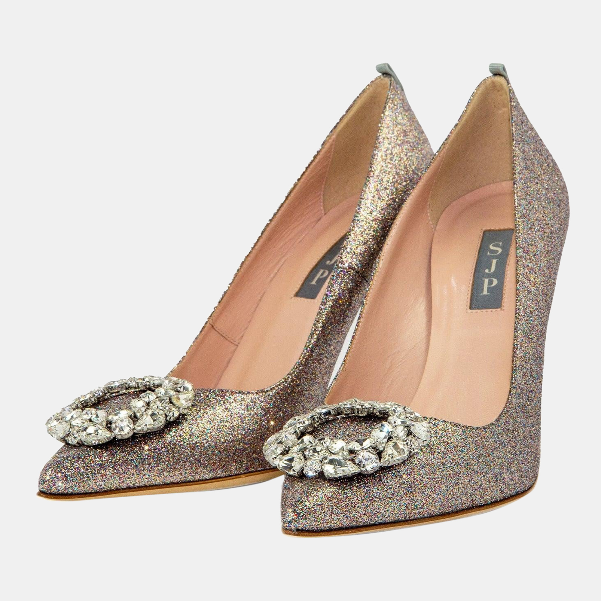 

SJP Sarah Jessica Parker 100MM BRONZE GLITTER CHANCE, Metallic