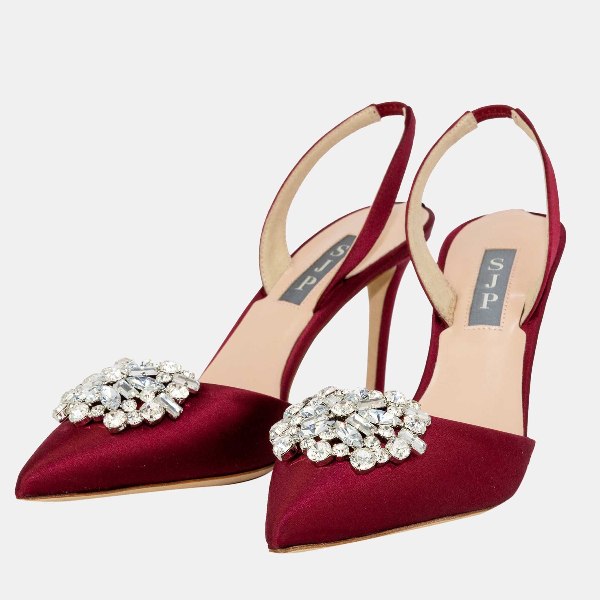 

SJP Sarah Jessica Parker 90MM BURGUNDY SATIN SANA