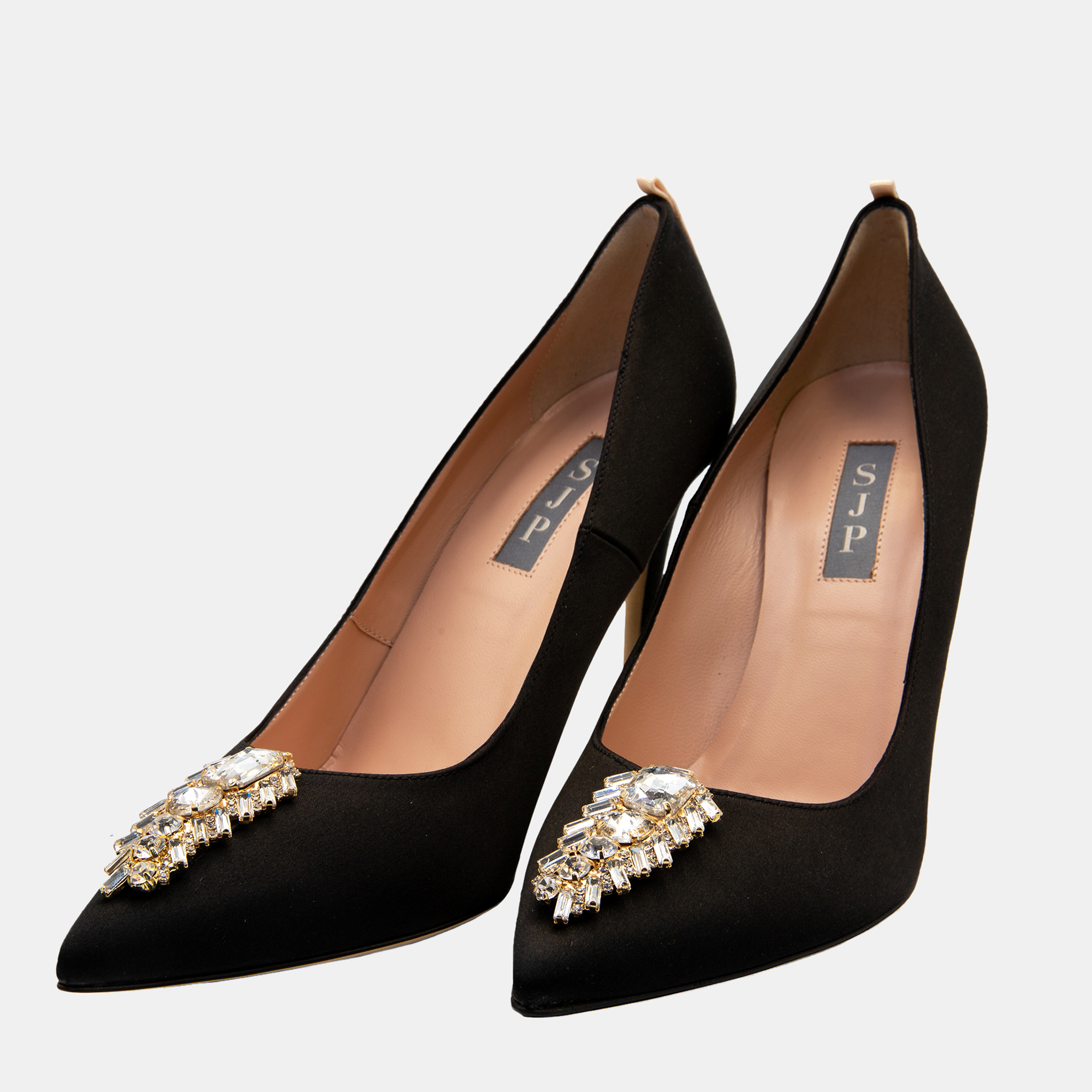 

SJP Sarah Jessica Parker 100MM BLACK SATIN TEMPEST