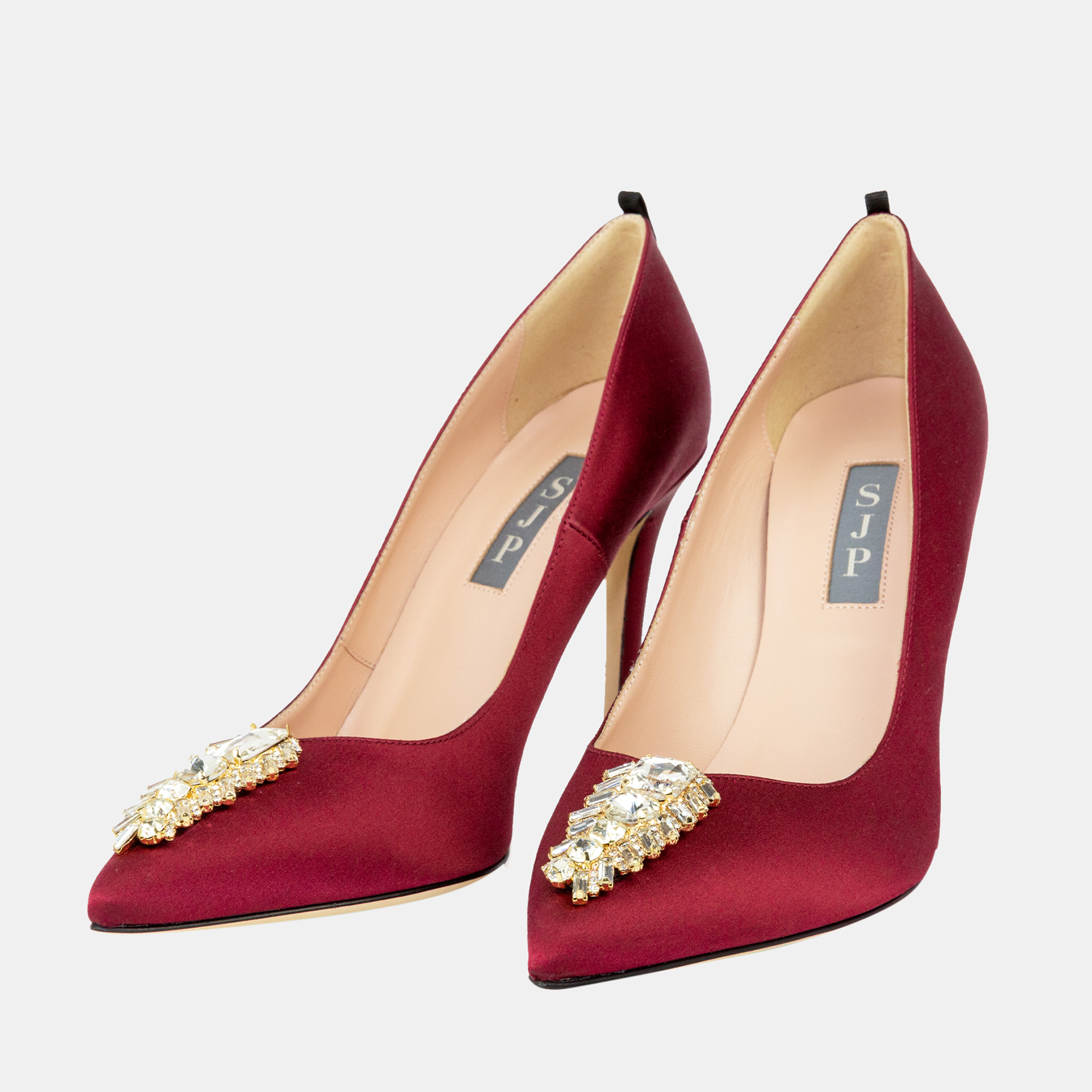 

SJP Sarah Jessica Parker 100MM BURGUNDY SATIN TEMPEST