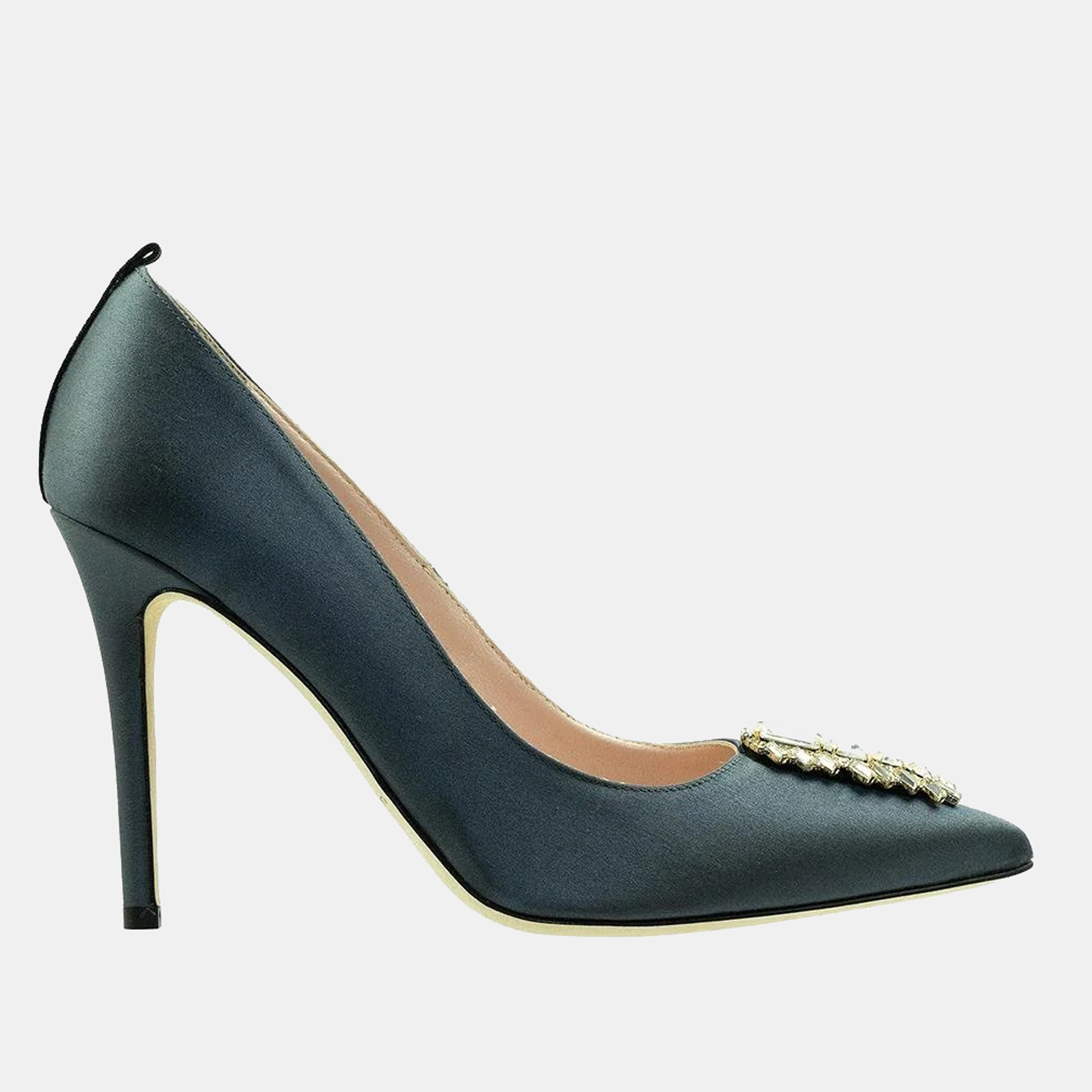 

SJP Sarah Jessica Parker 100MM DARK GREY SATIN TEMPEST