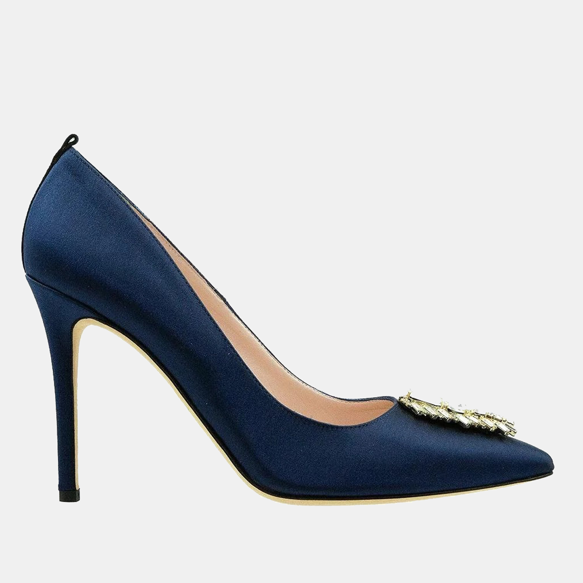 

SJP Sarah Jessica Parker 100MM NAVY SATIN TEMPEST, Navy blue