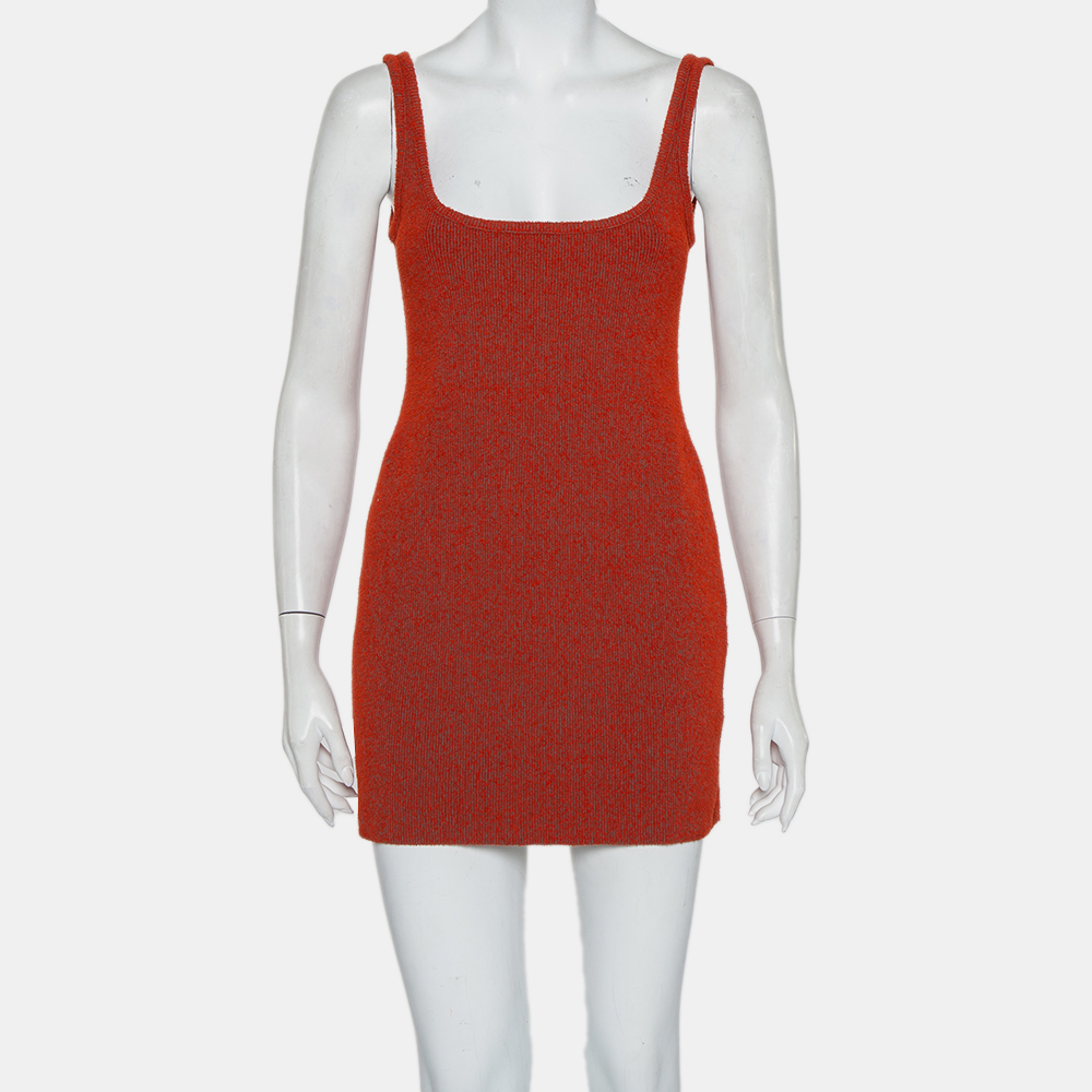 Pre-owned Season 6 Yeezy Red Knit Akira Tank Mini Dress L
