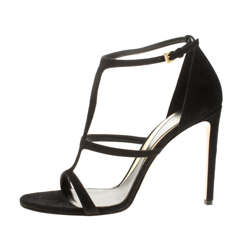 

Sebastian Black Suede Strappy Open Toe Sandals Size